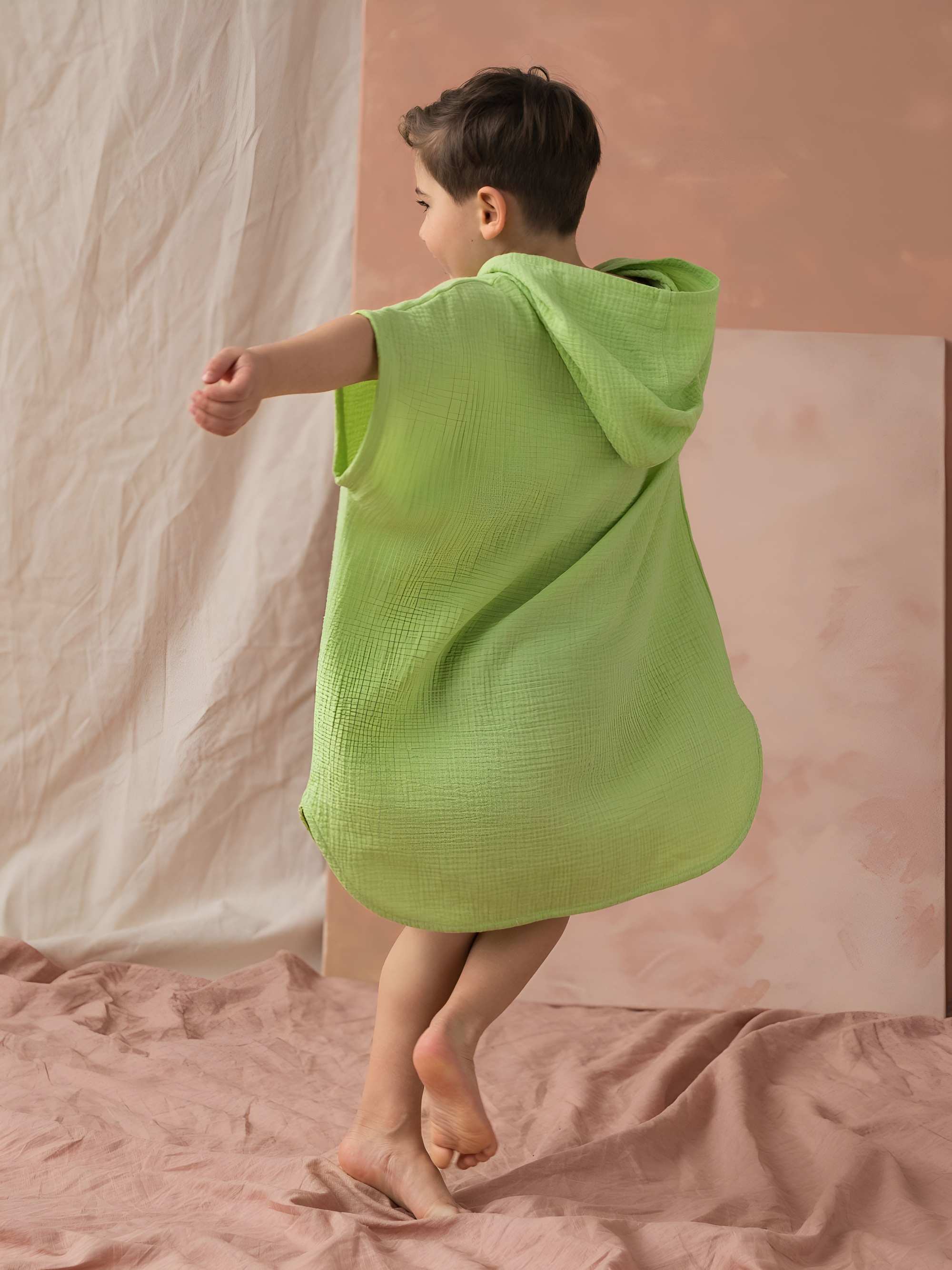Lime muslin poncho