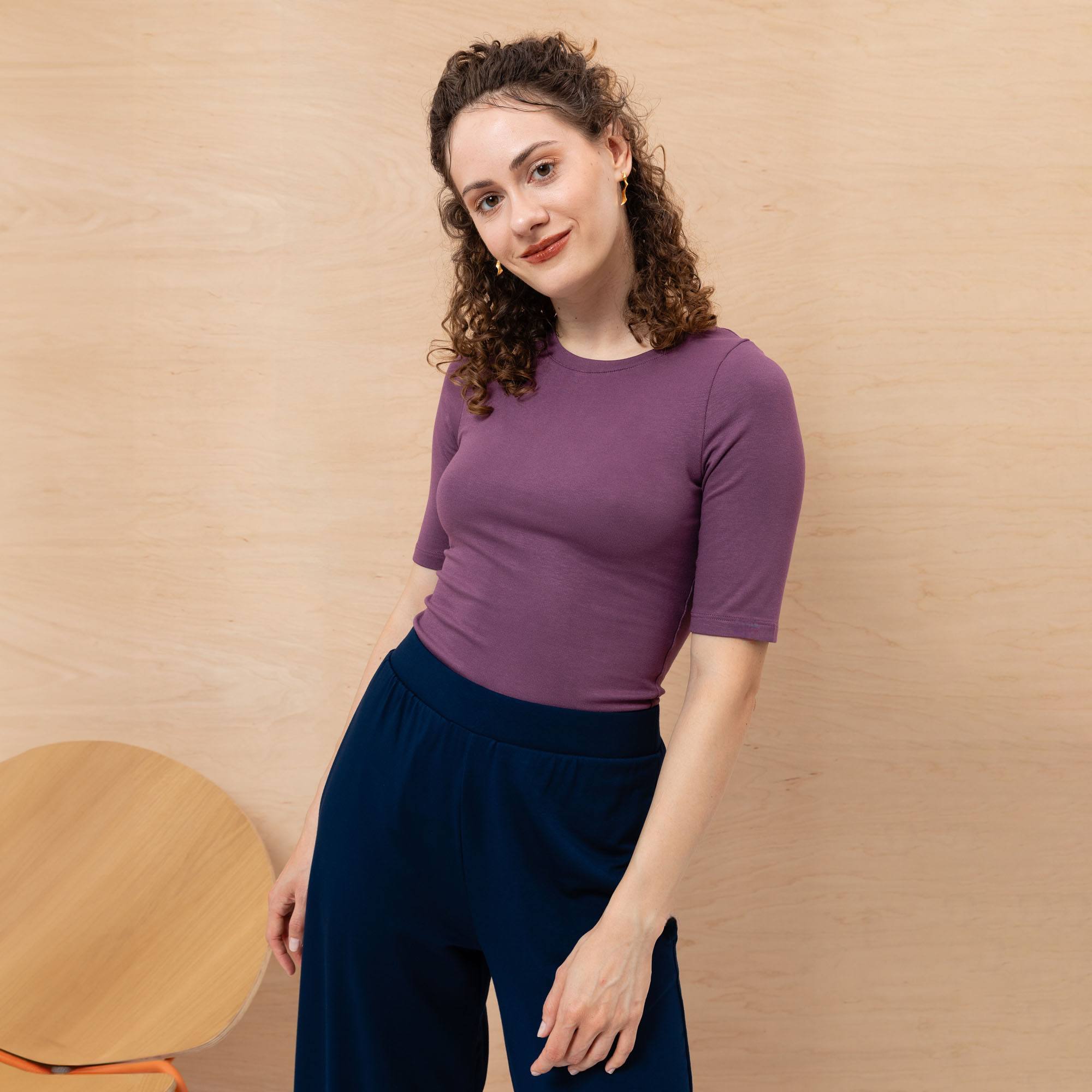 Plum fitted T-shirt Women