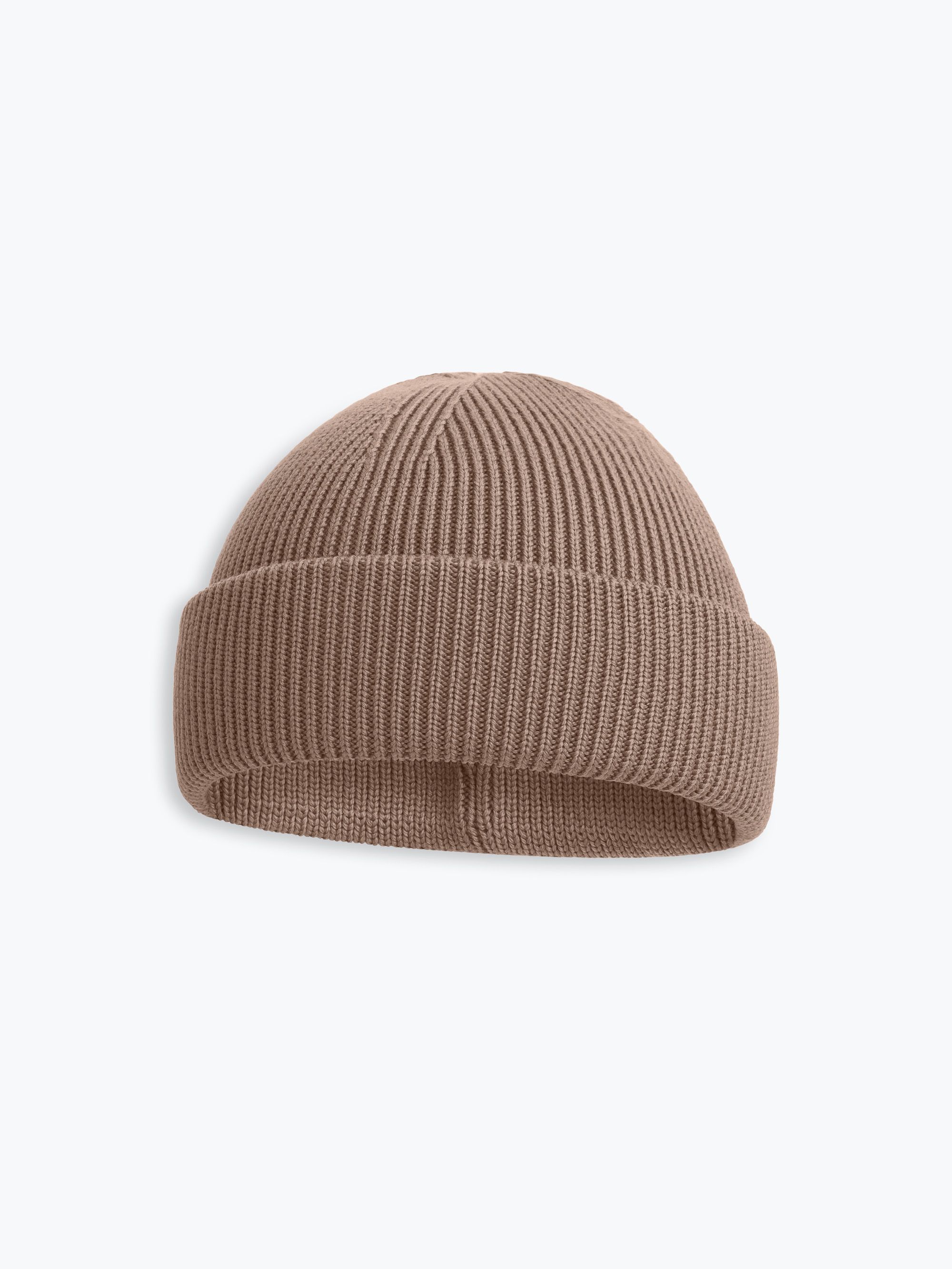 Nut Merino Double Cuff Beanie