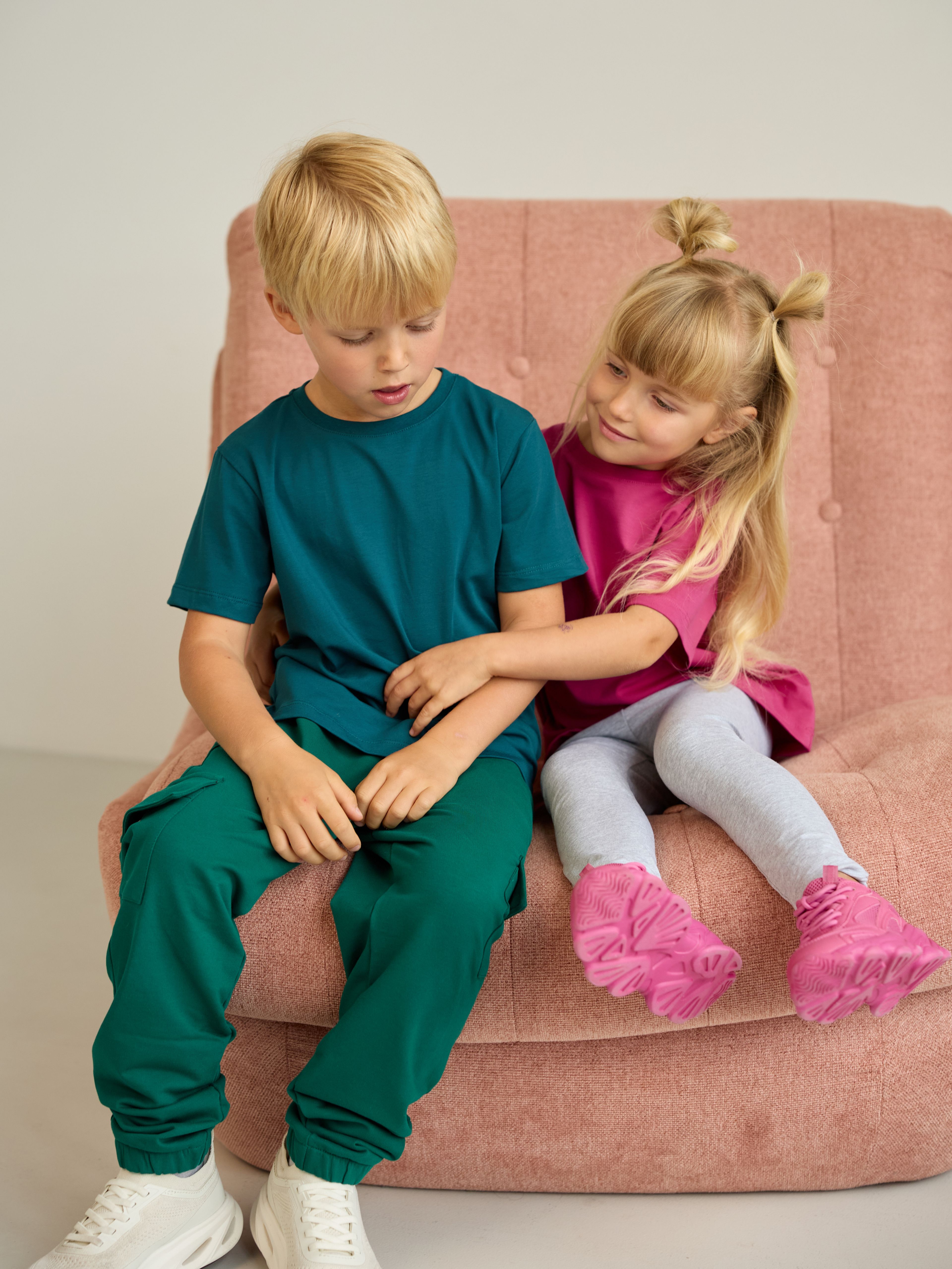 Sea green Ribbed Trim T-Shirt Junior