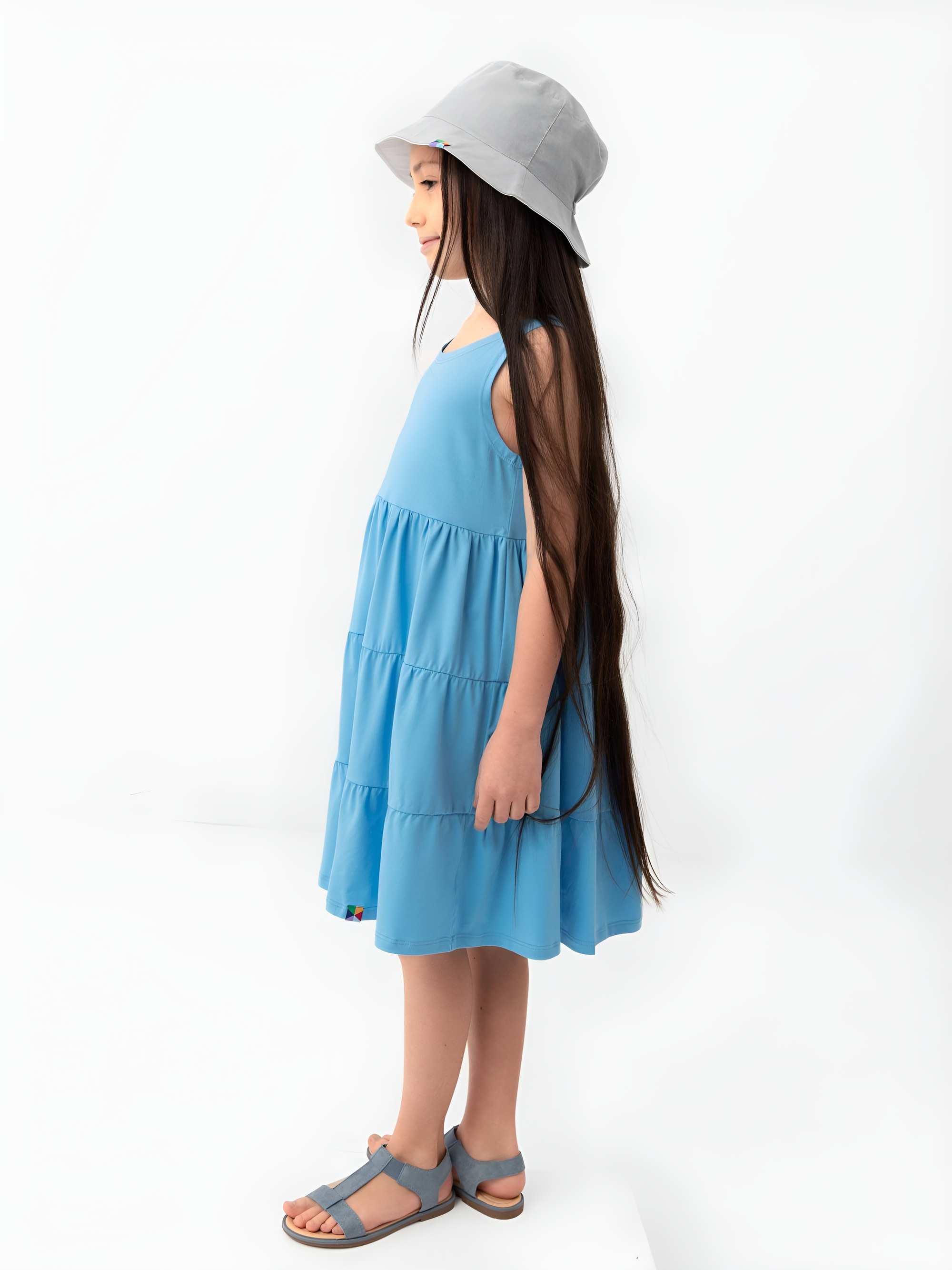 Pastel blue sleeveless dress