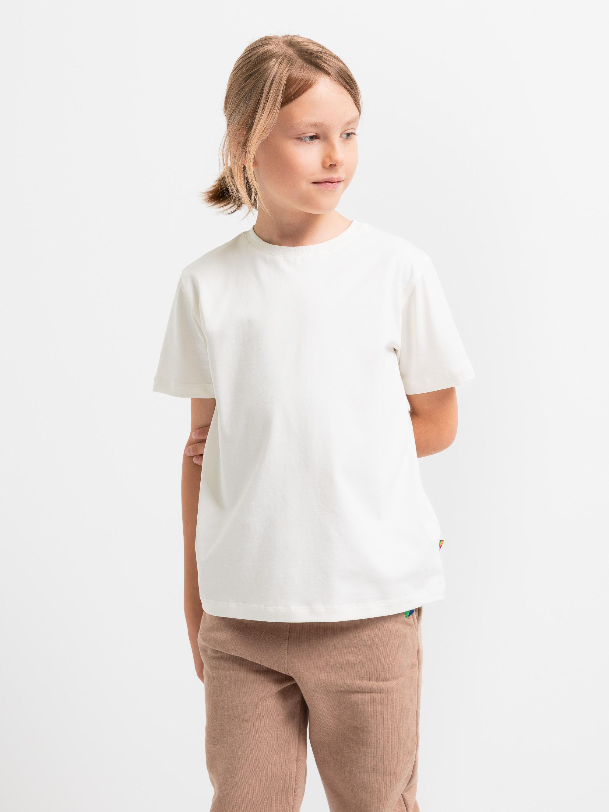 Śmietankowy T-shirt ze ściągaczem