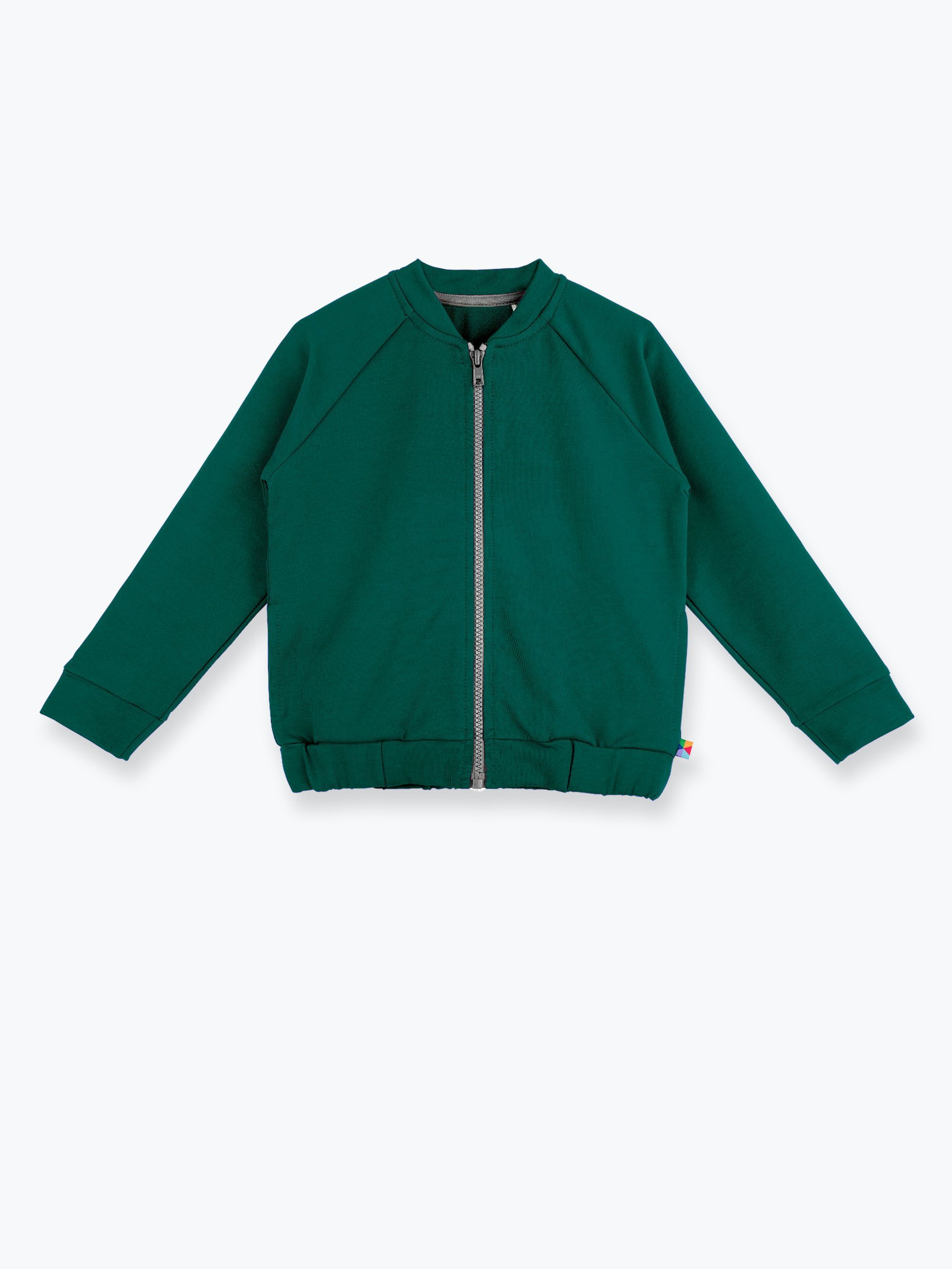 Butelkowozielona bluza na zamek Junior