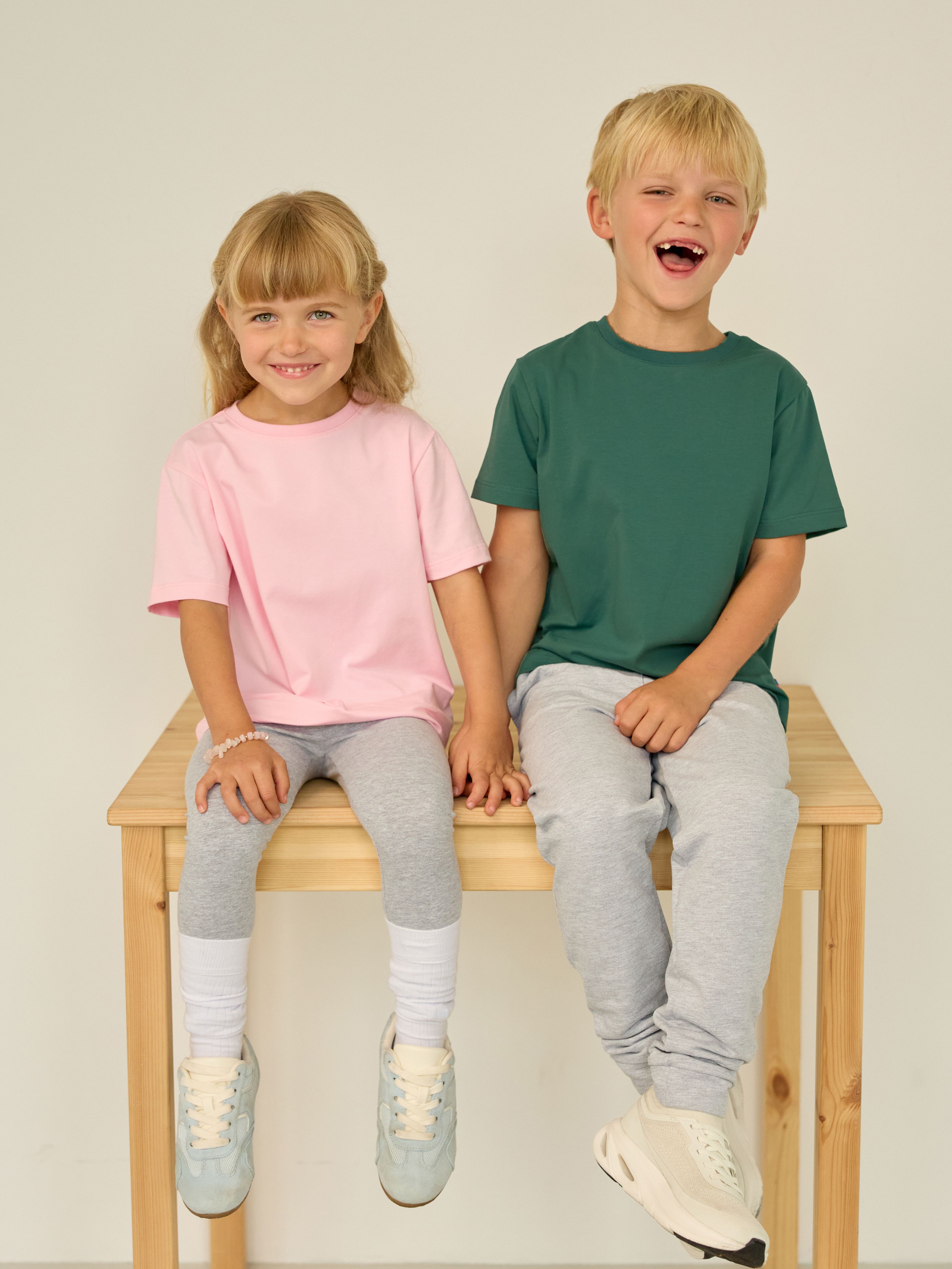 Sage green Ribbed Trim T-Shirt Junior