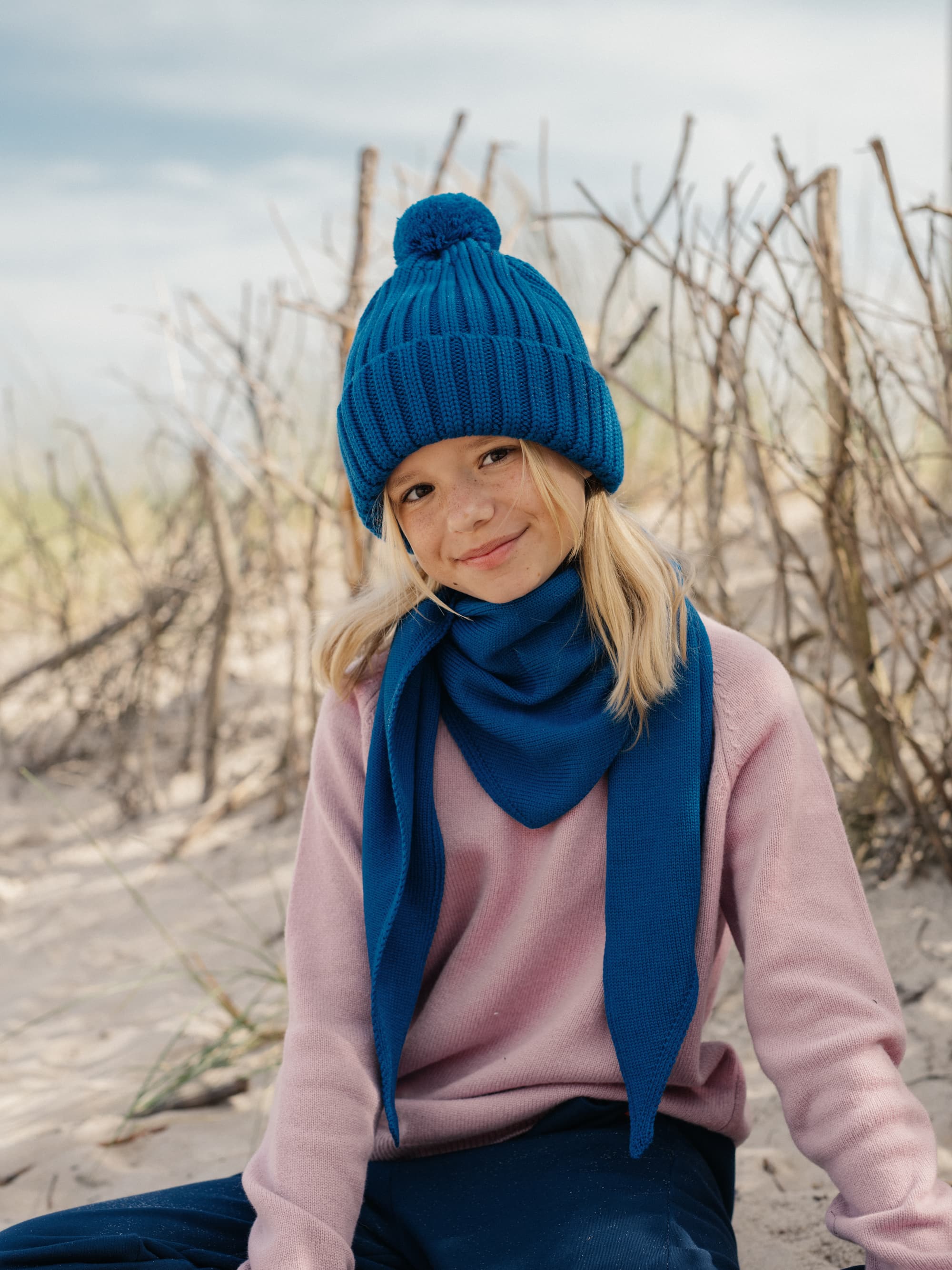 Blue Merino Wool Scraf