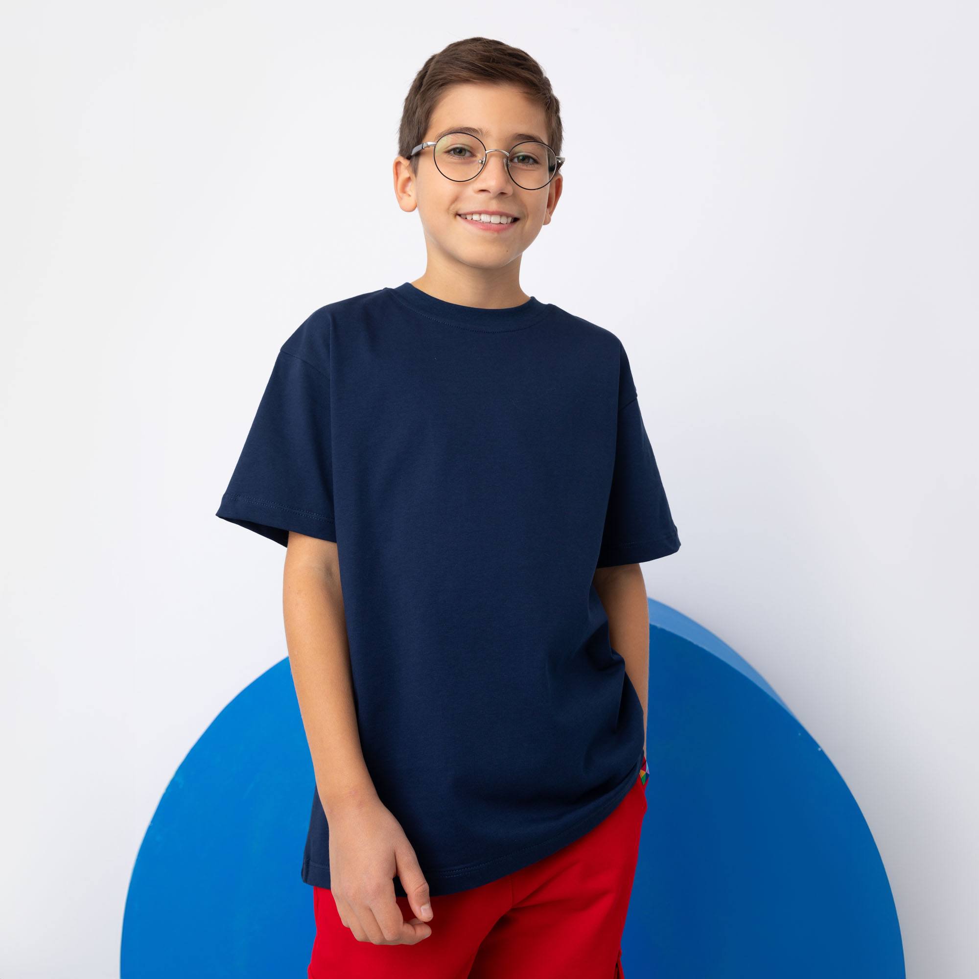 Granatowy T-shirt oversize Junior