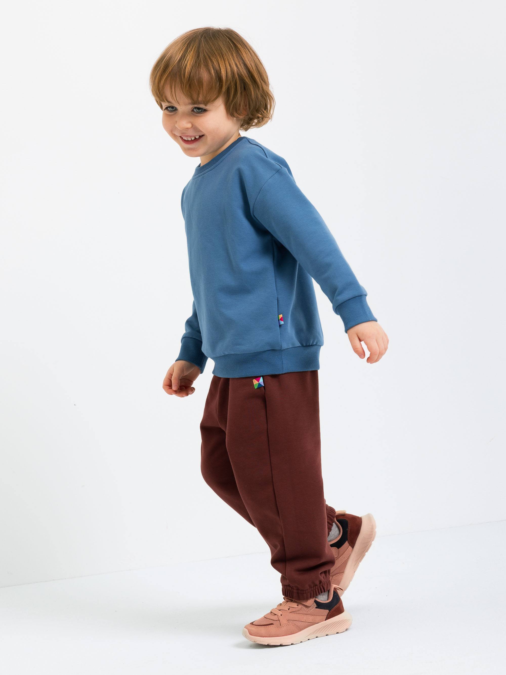 Ciemno niebieska bluza dresowa z meszkiem Junior