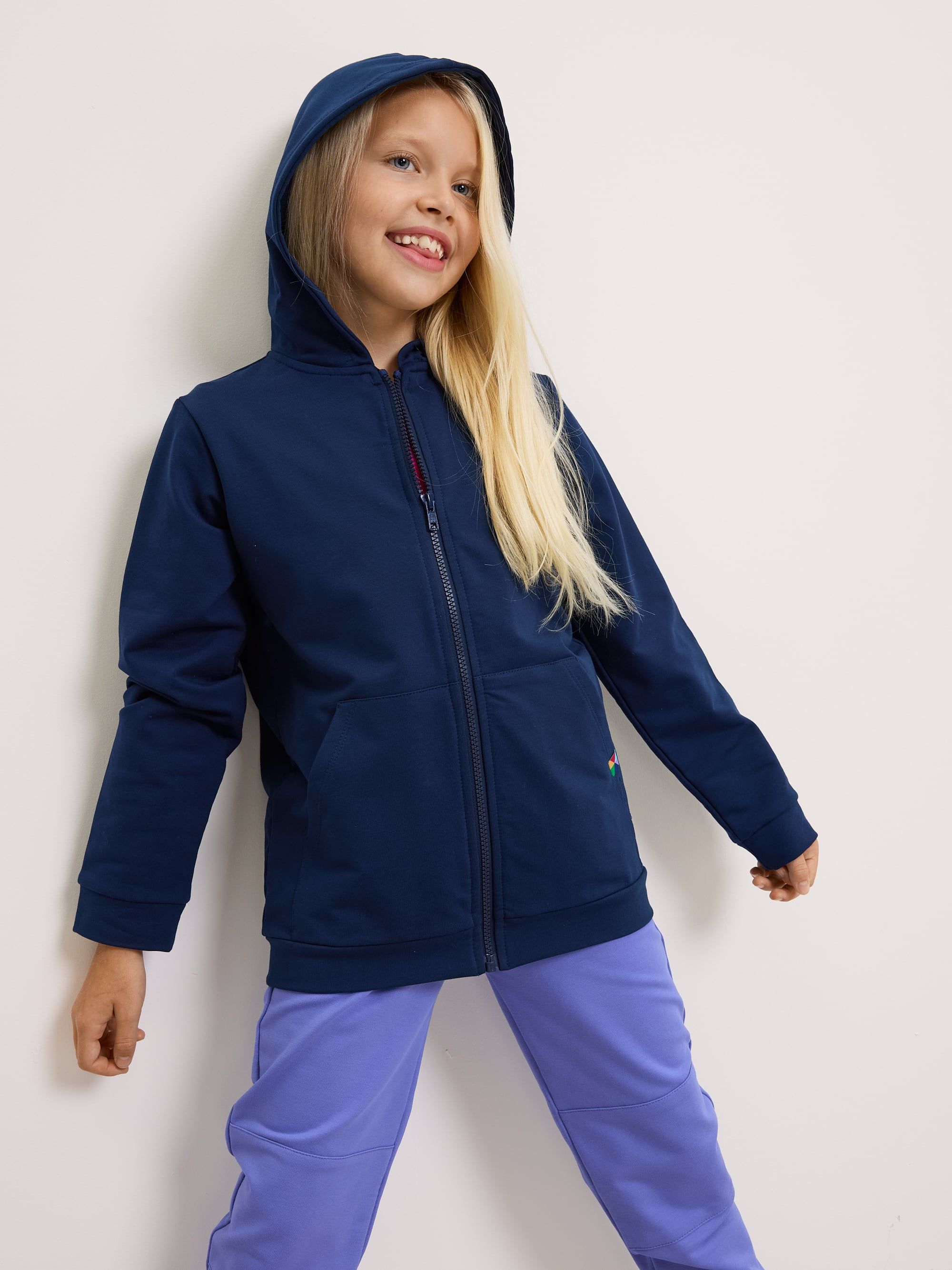 Navy blue zip-up hoodie Junior