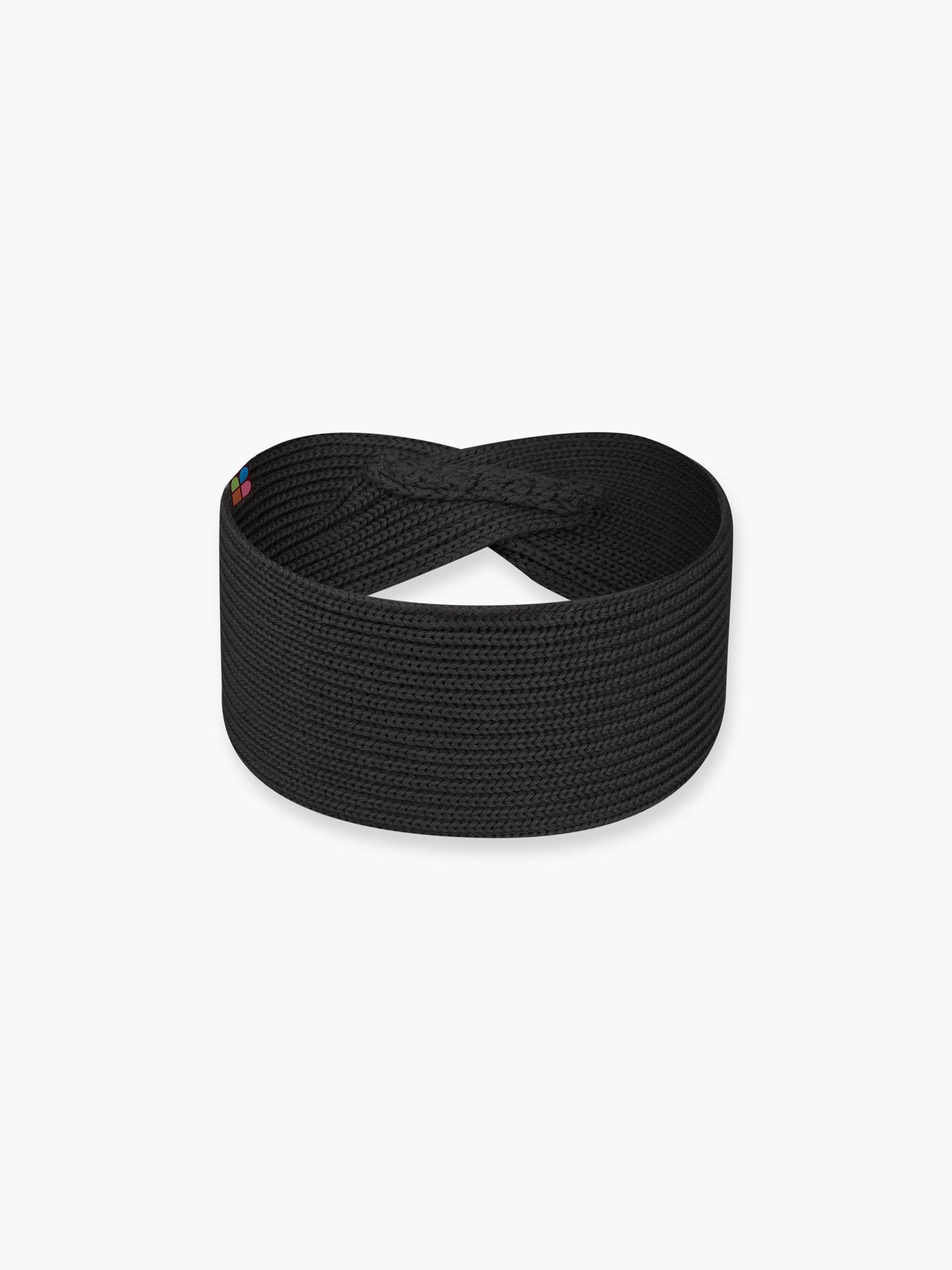Black merino wool headband