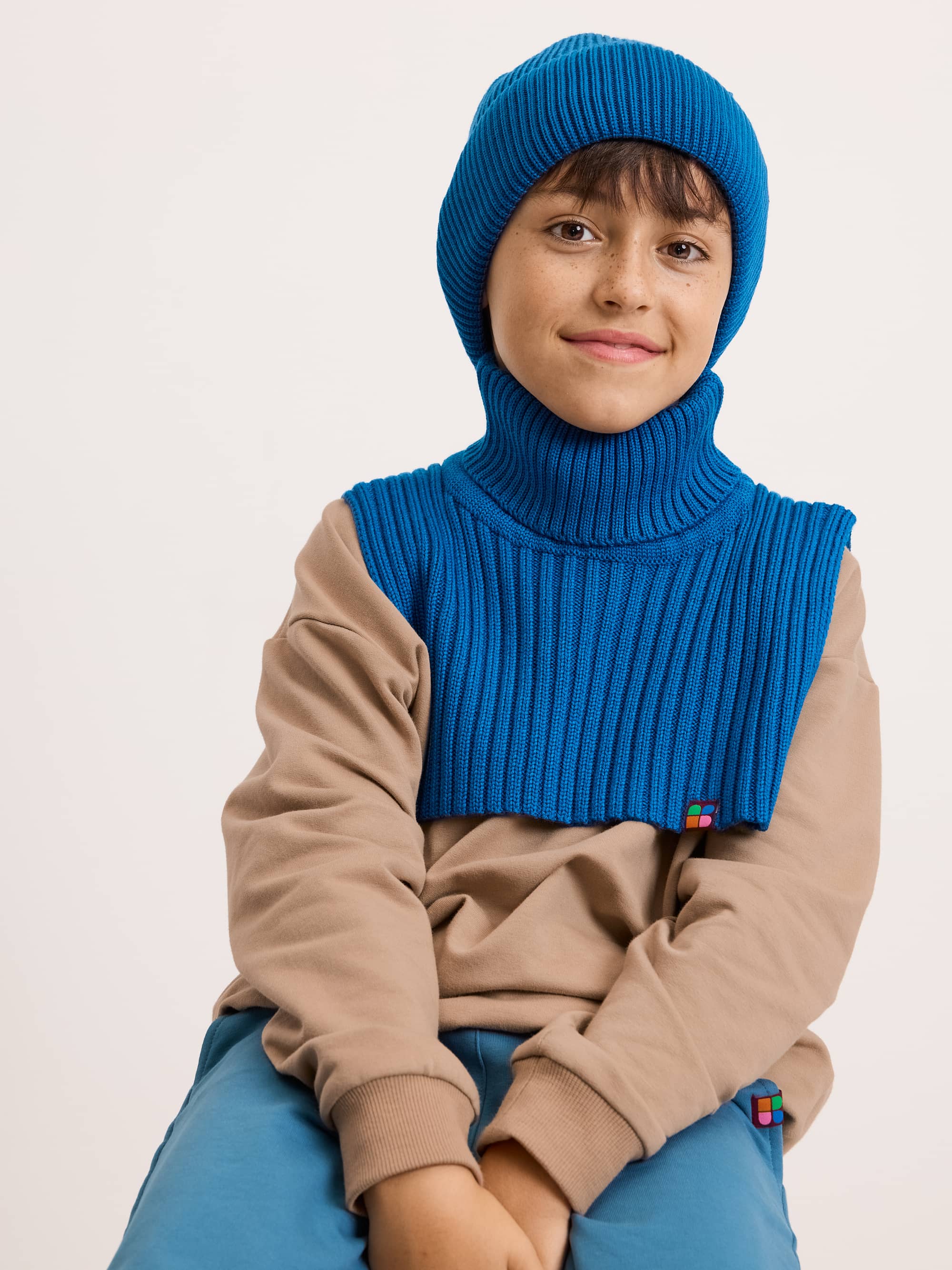 Blue Merino Wool Neckwarmer without Lining