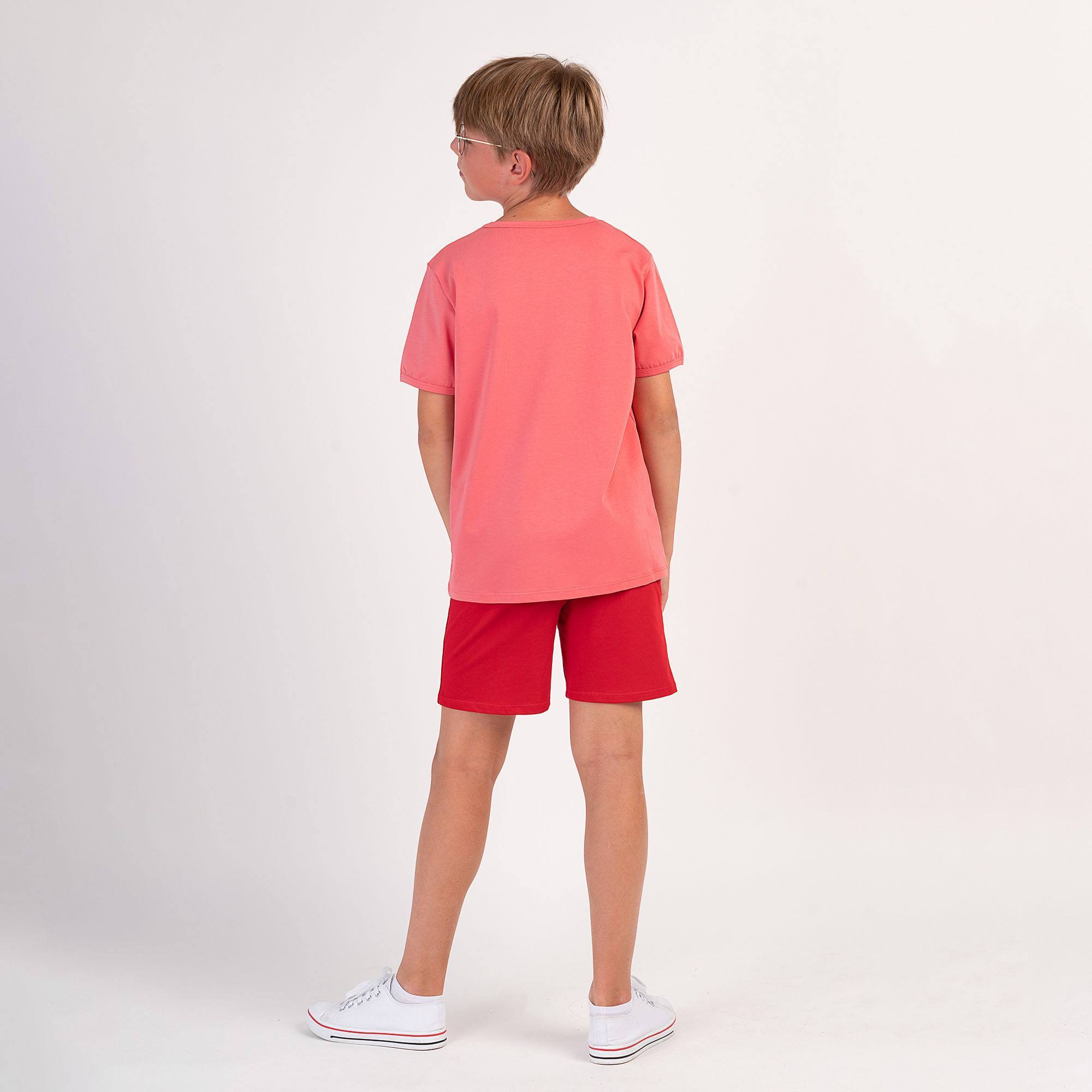 Koralowa koszulka z krótkim rękawem Junior