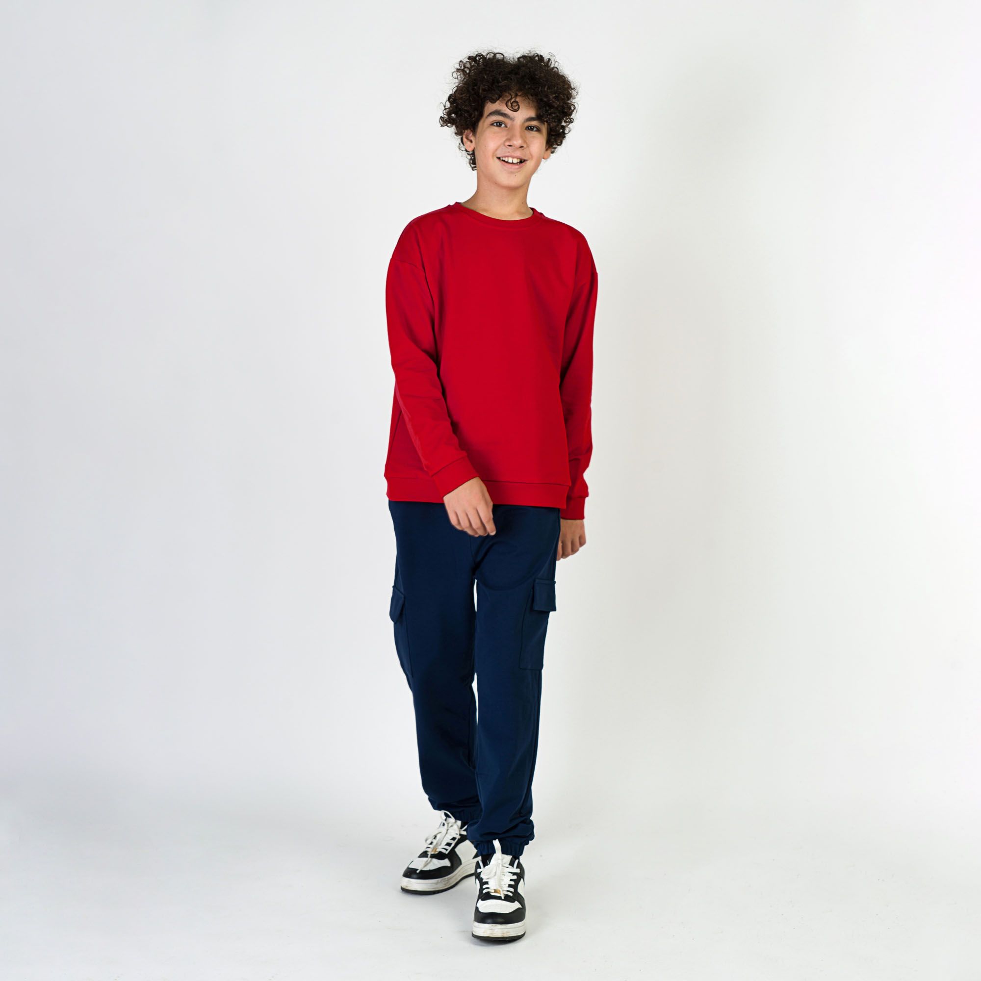 Navy blue sweat cargo pants Junior