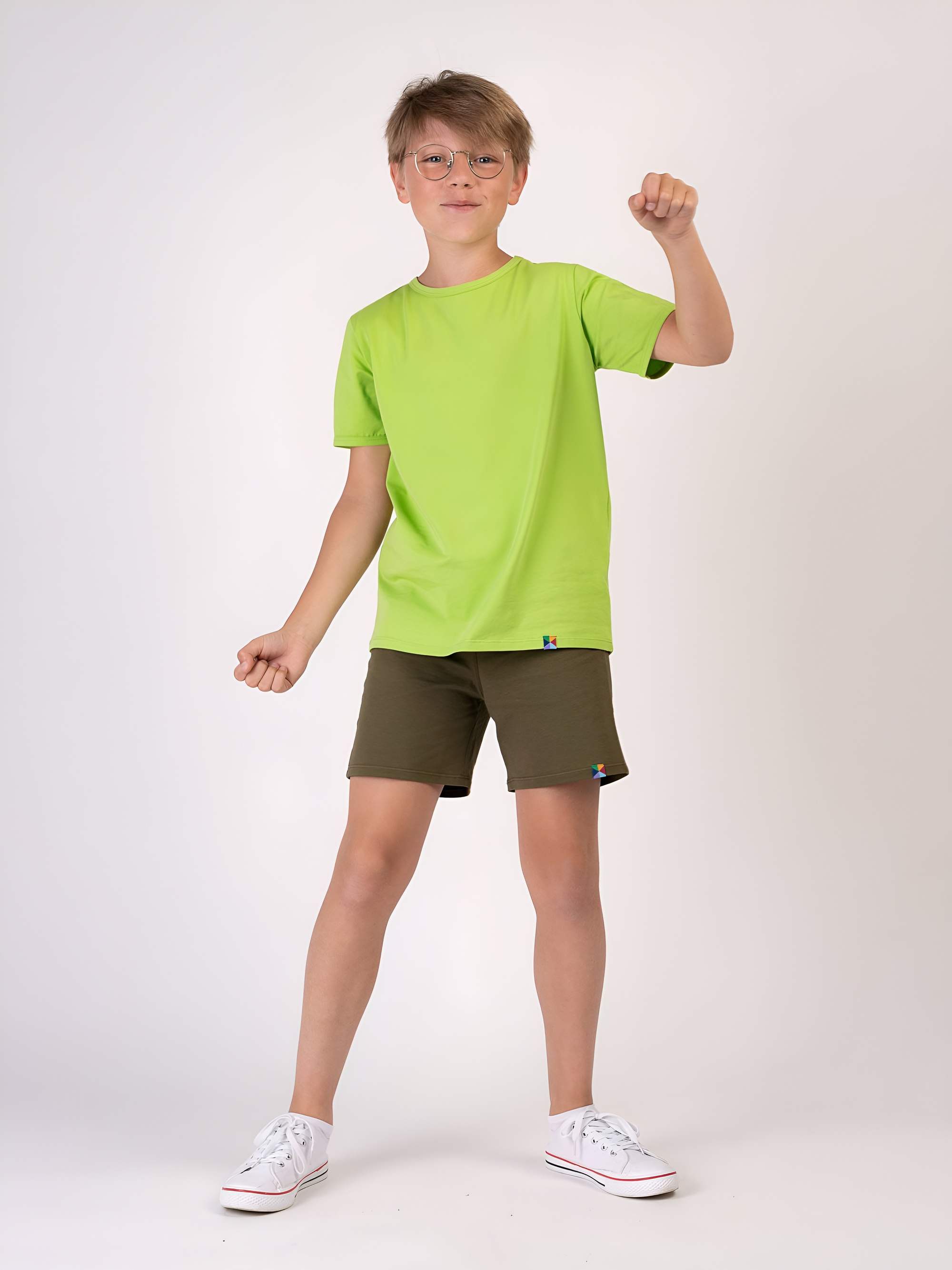 Limonkowa koszulka z krótkim rękawem Junior