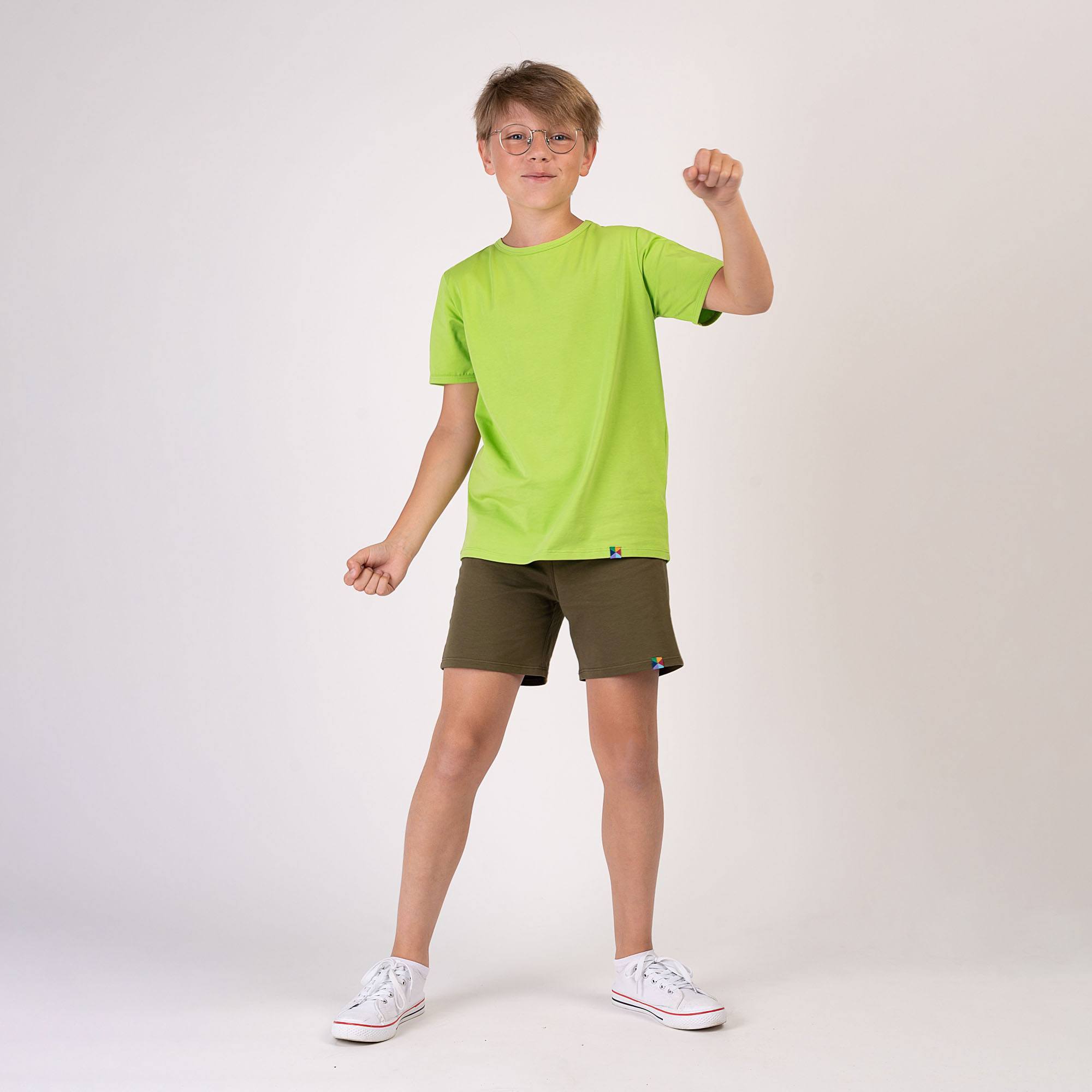 Limonkowa koszulka z krótkim rękawem Junior