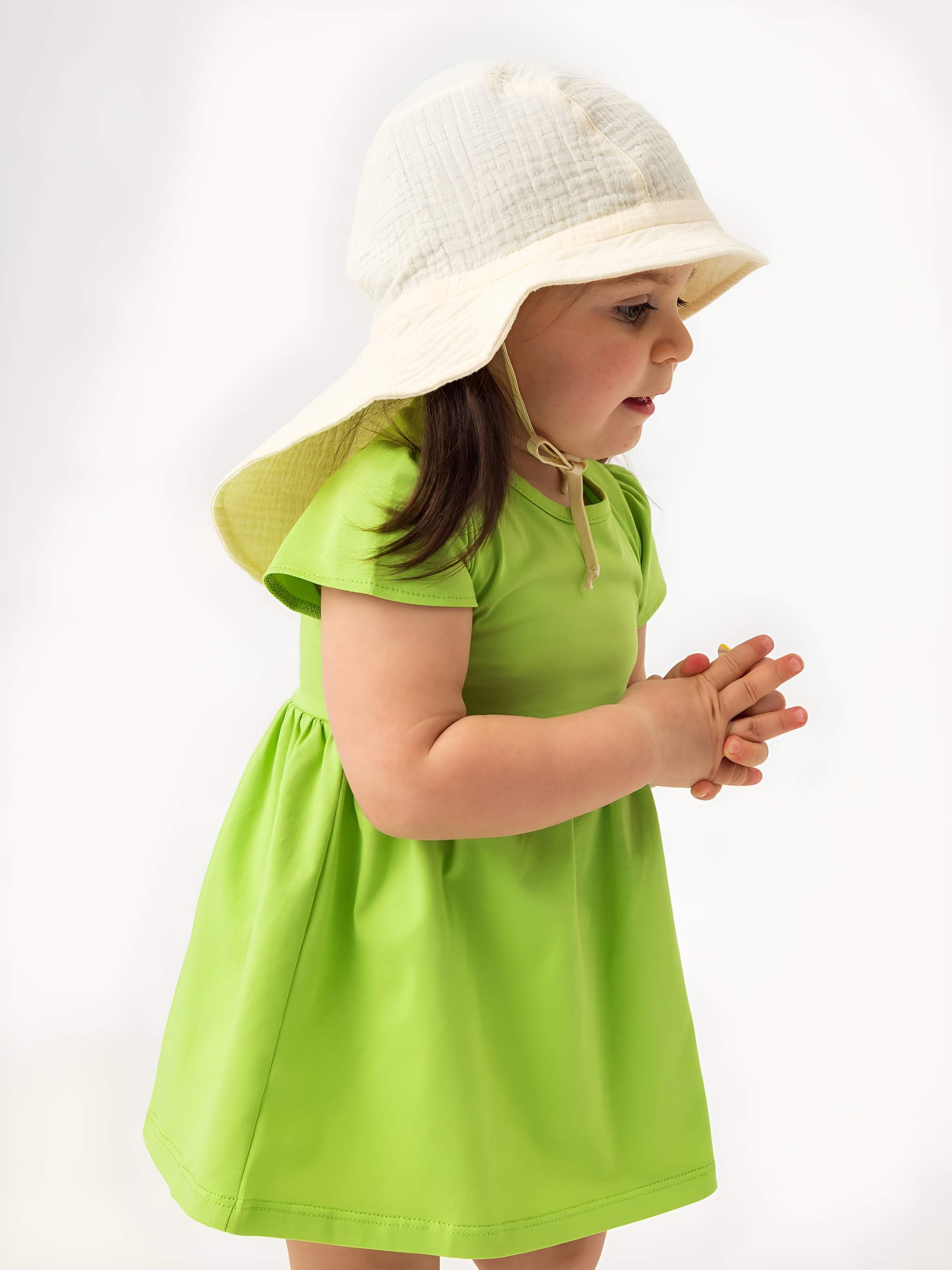 Ecru muslin hat with strings Baby