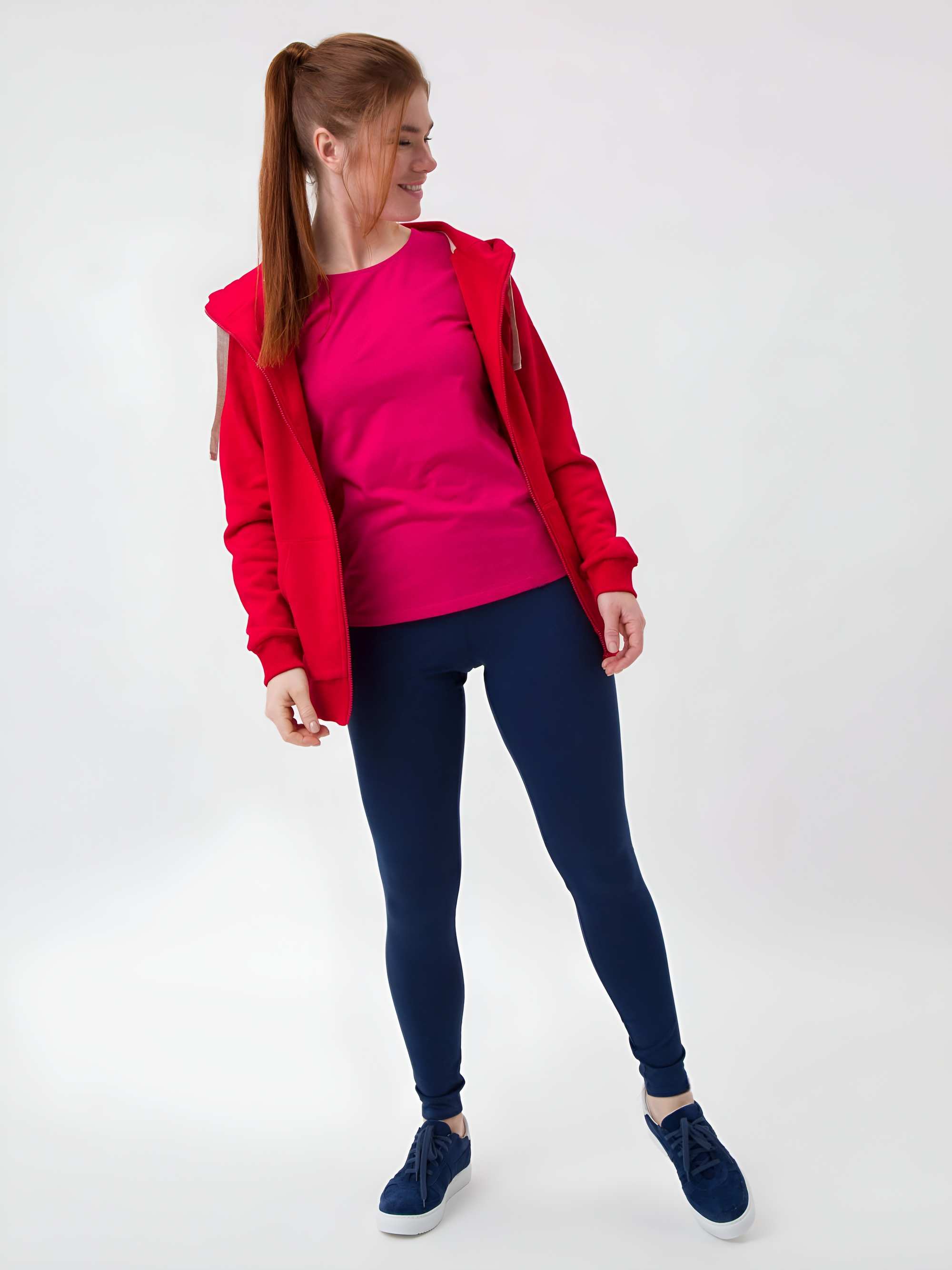 Granatowe legginsy damskie