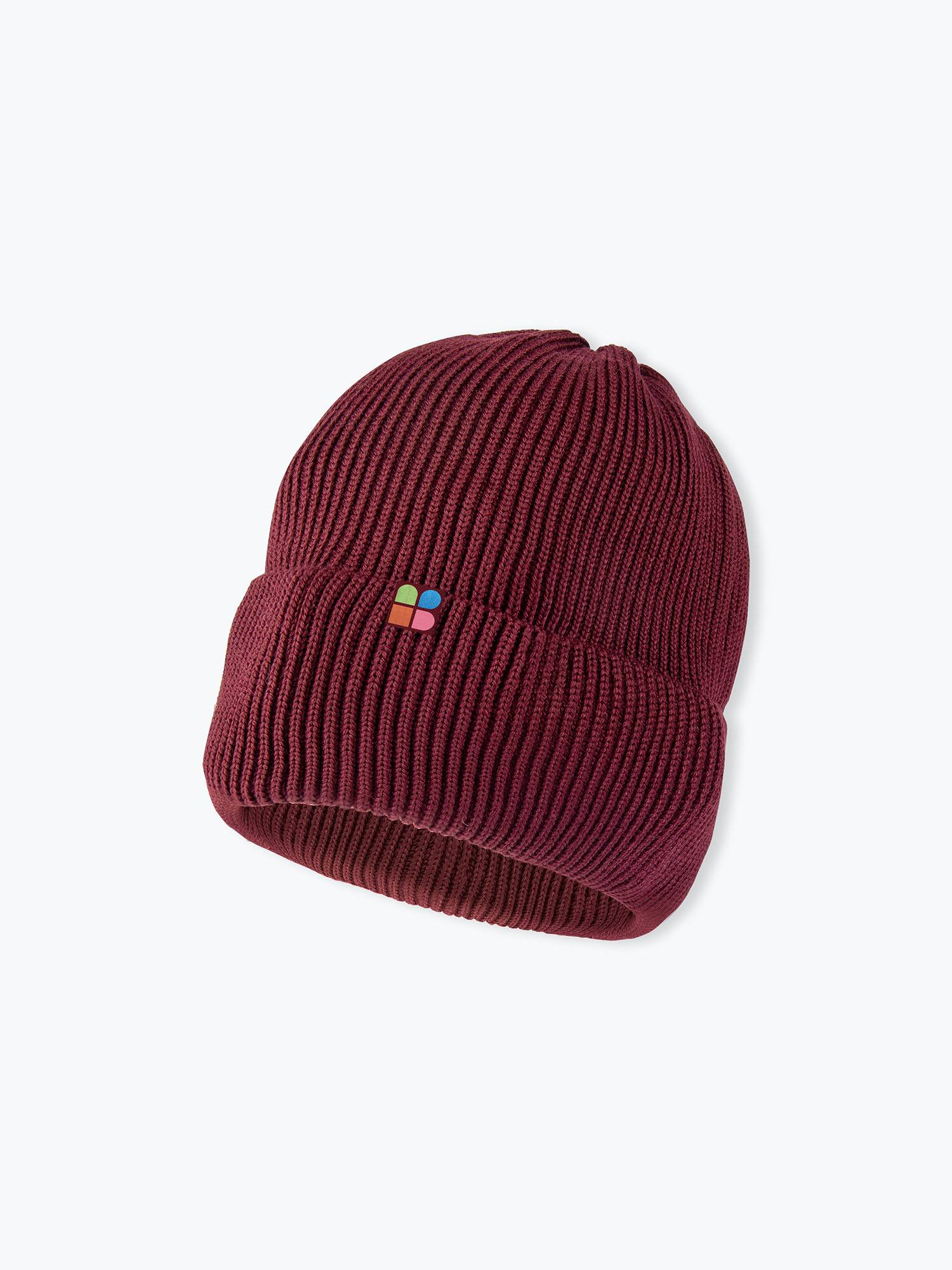 Burgundy merino wool hat kids