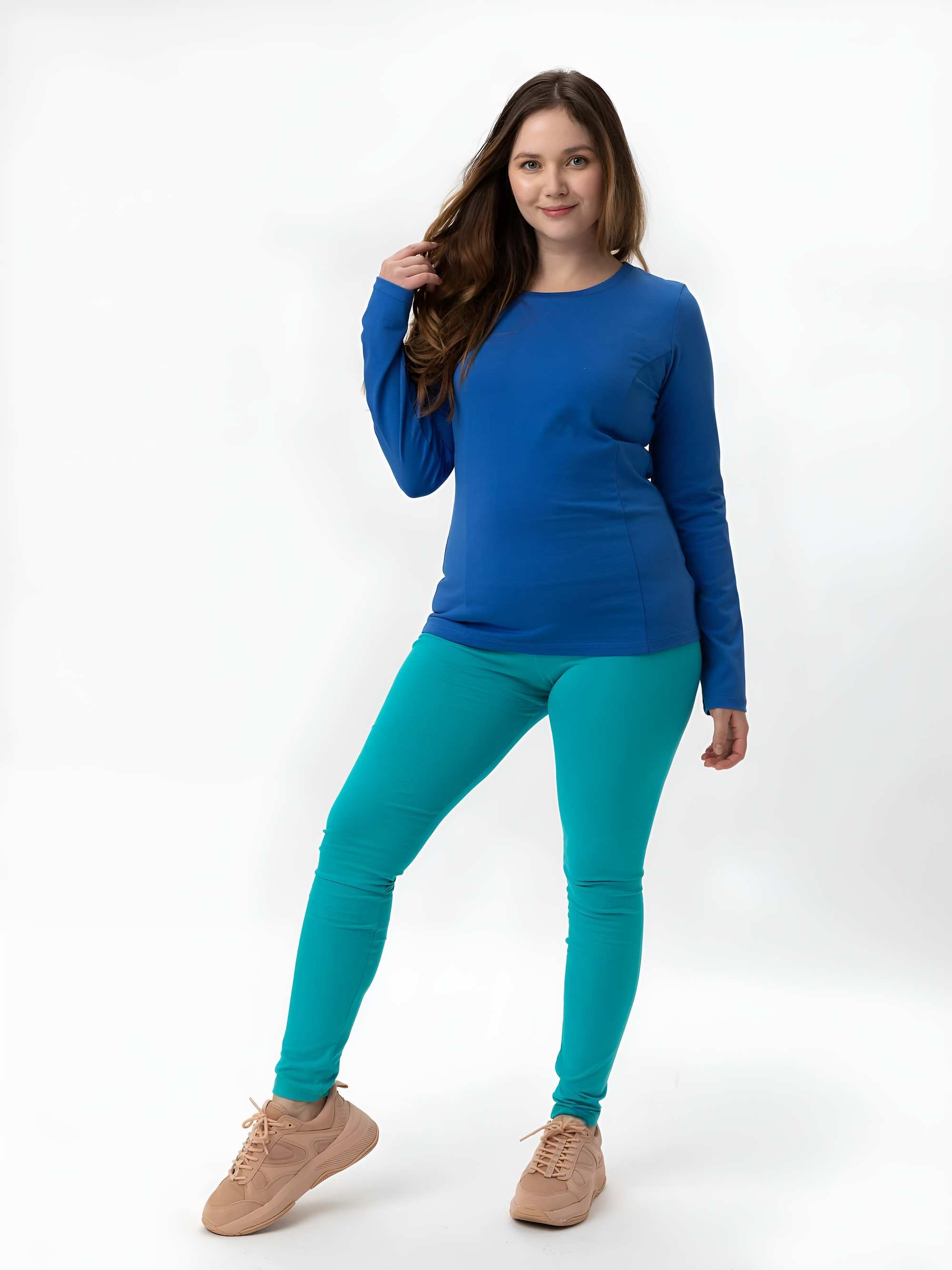 Turkusowe legginsy damskie