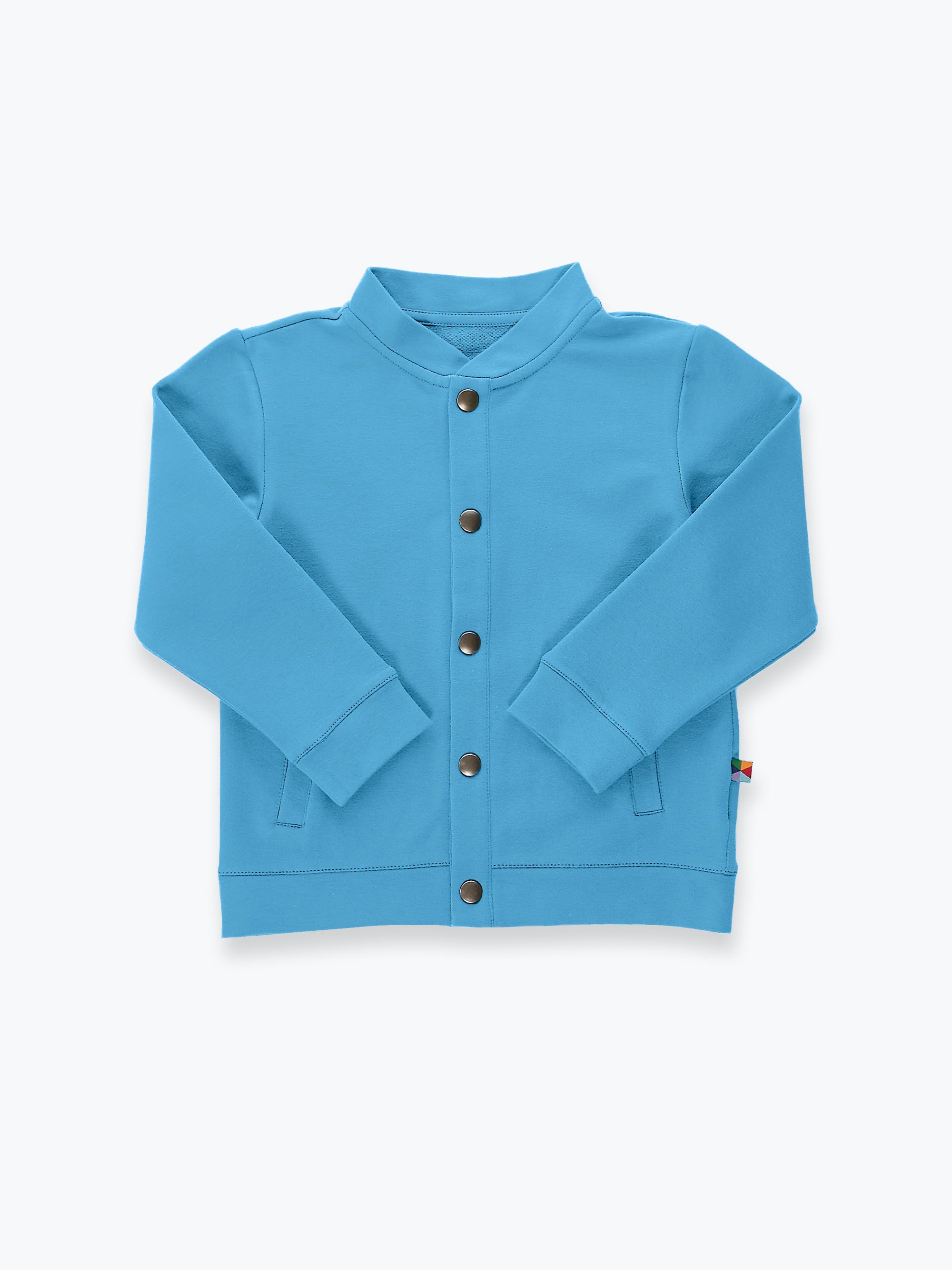 Pastelowoniebieska bluza bomber z kieszeniami