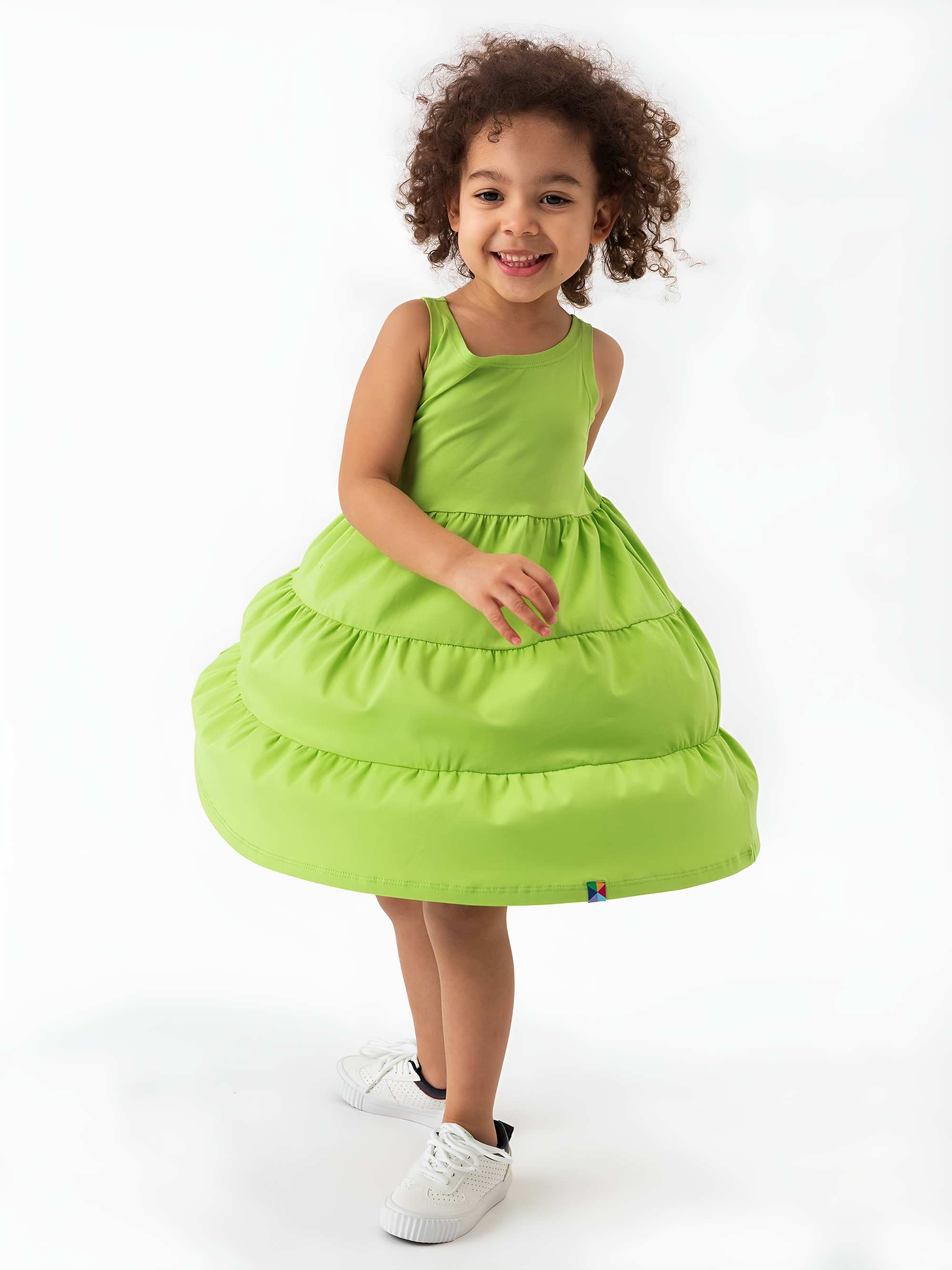 Lime green sleeveless dress