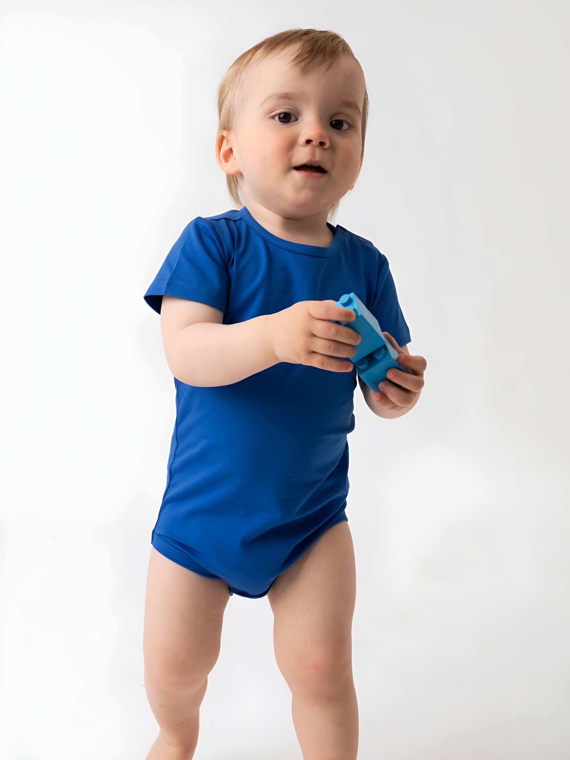 Niebieskie body z krótkim rękawem