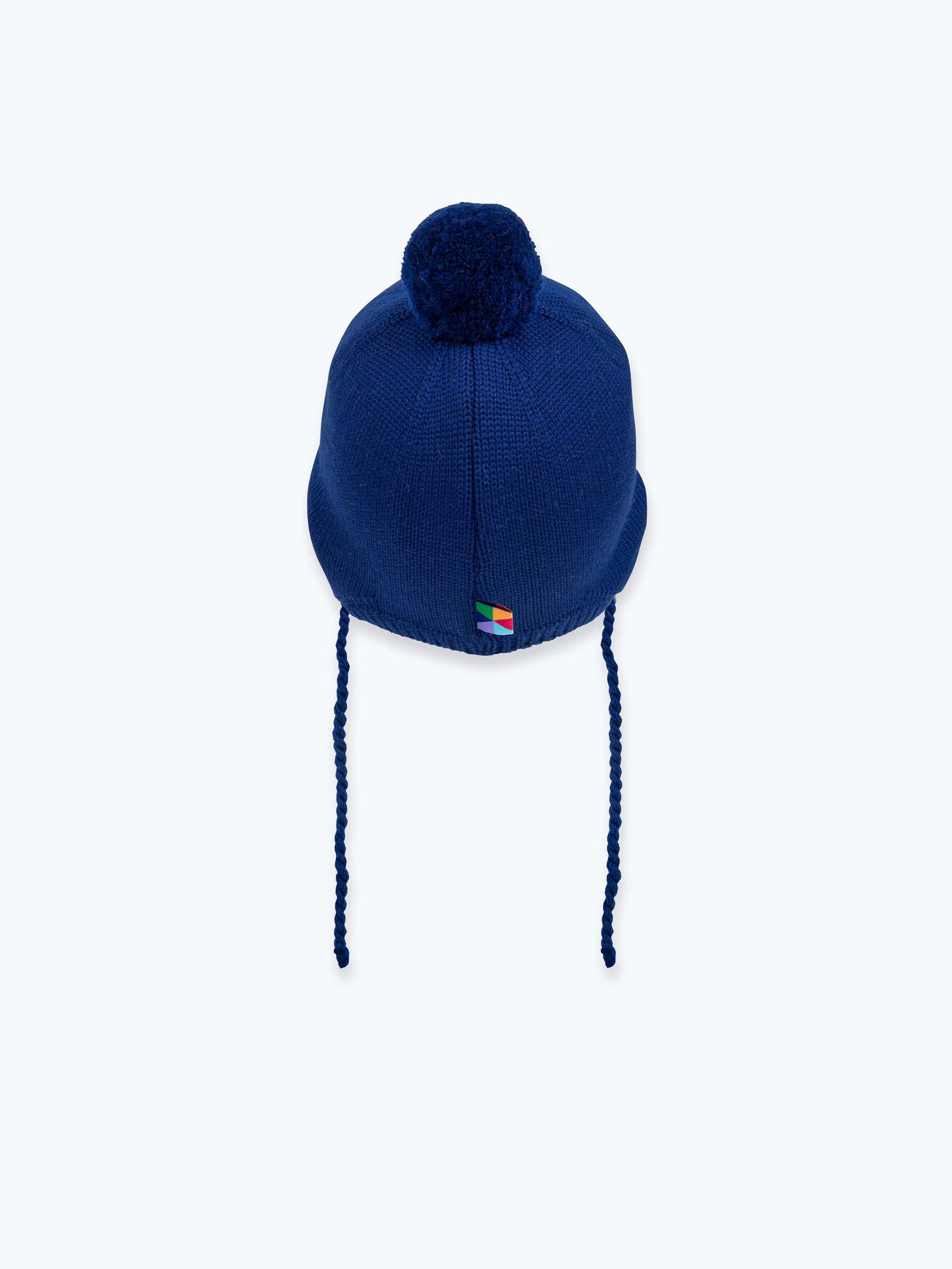 Navy blue merino wool hat Baby