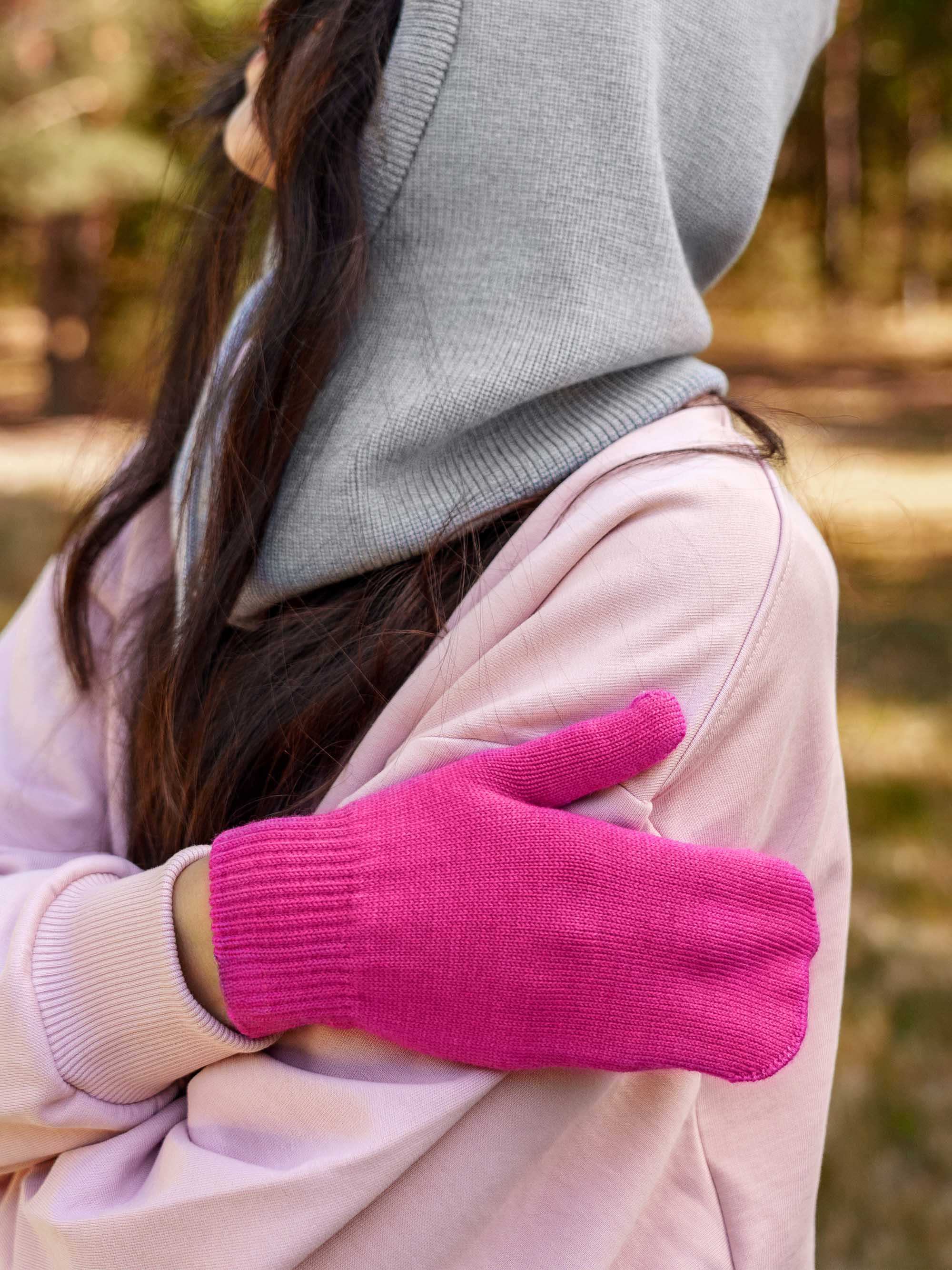 Pink Merino Wool Gloves