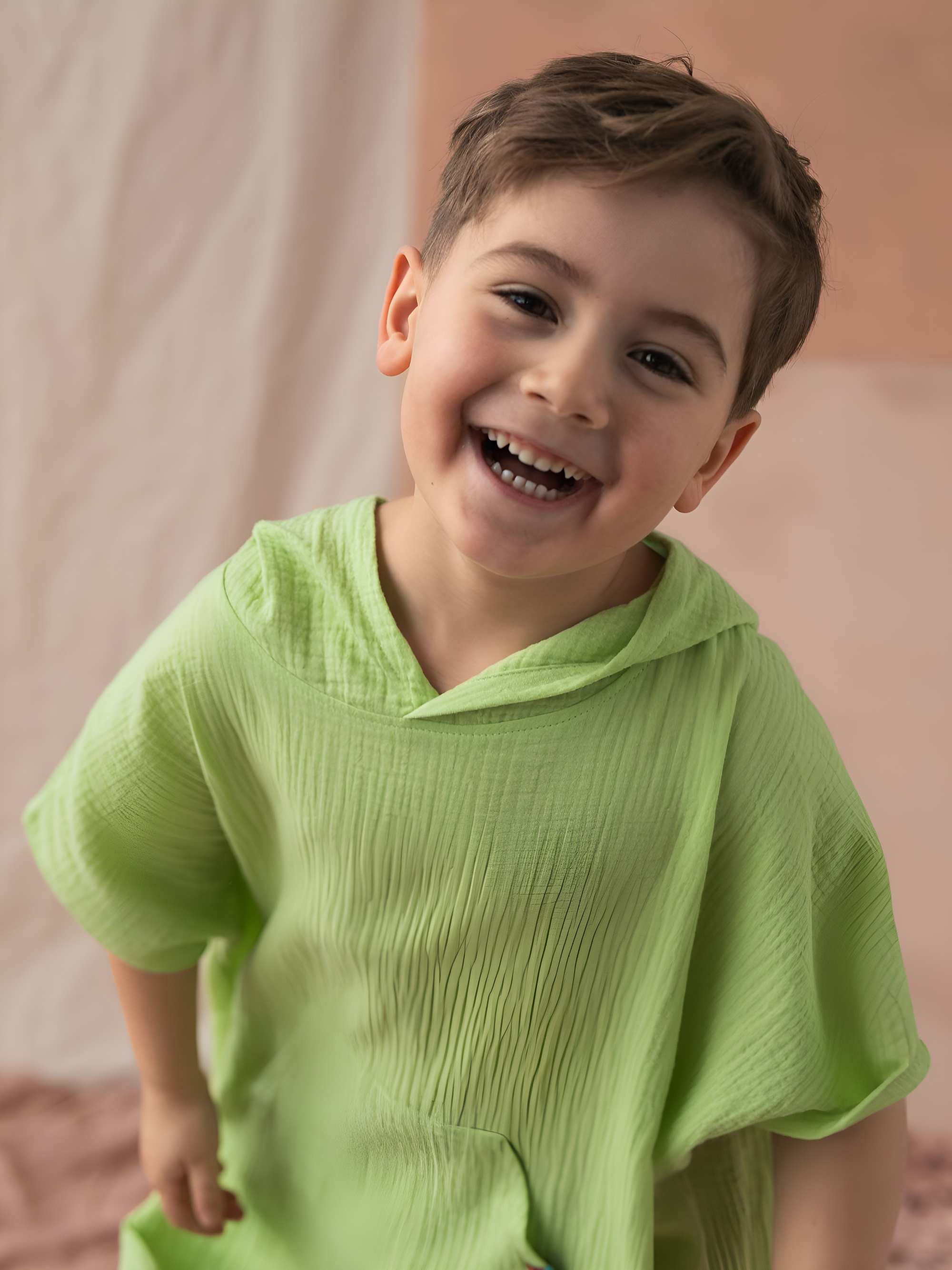 Lime muslin poncho