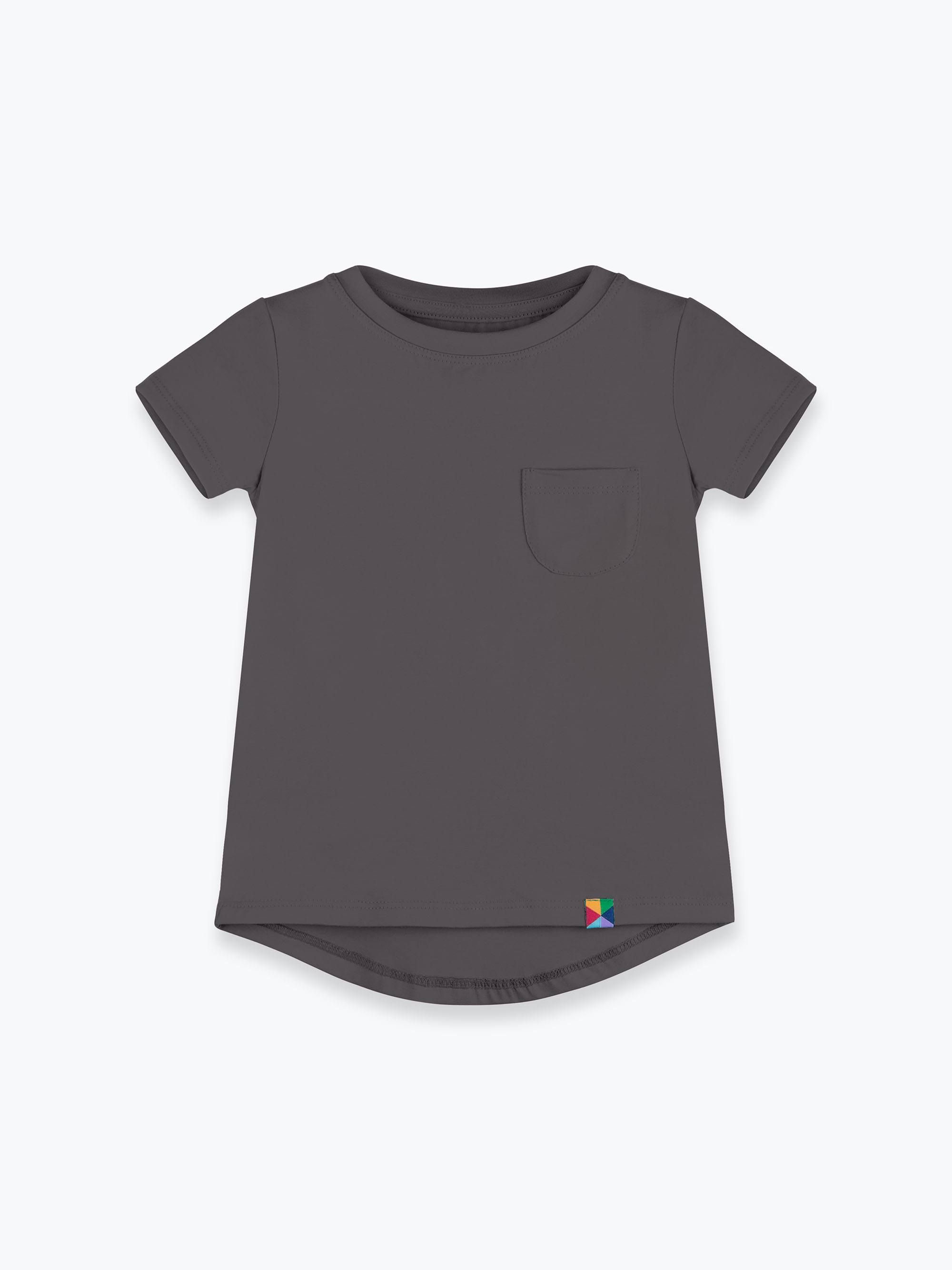 Grafitowy T-shirt z kieszonką