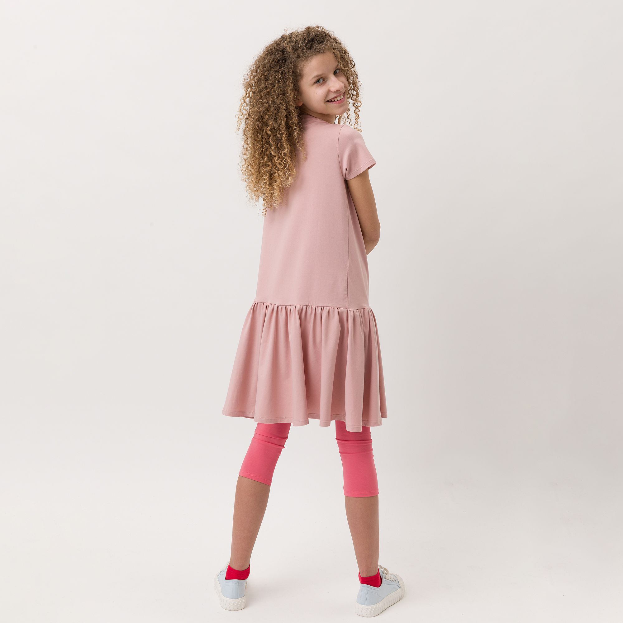 Koralowe legginsy 3/4 Junior