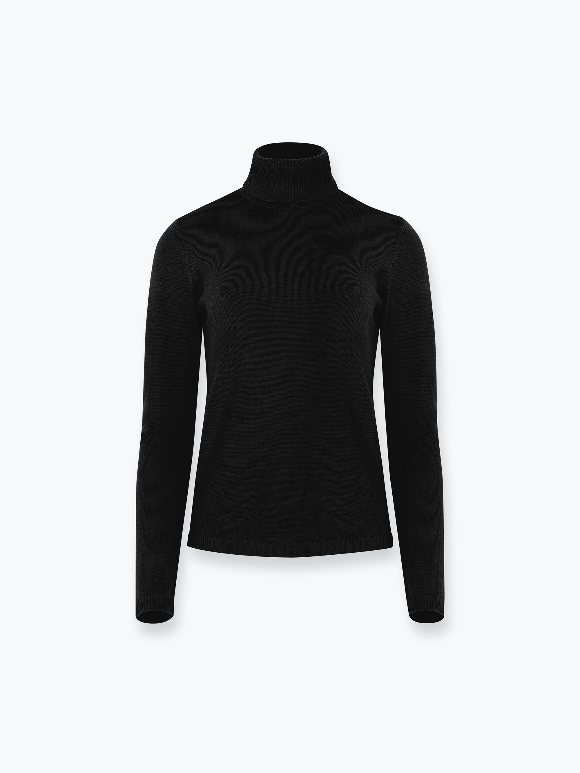 Czarny golf z wełny merino damski