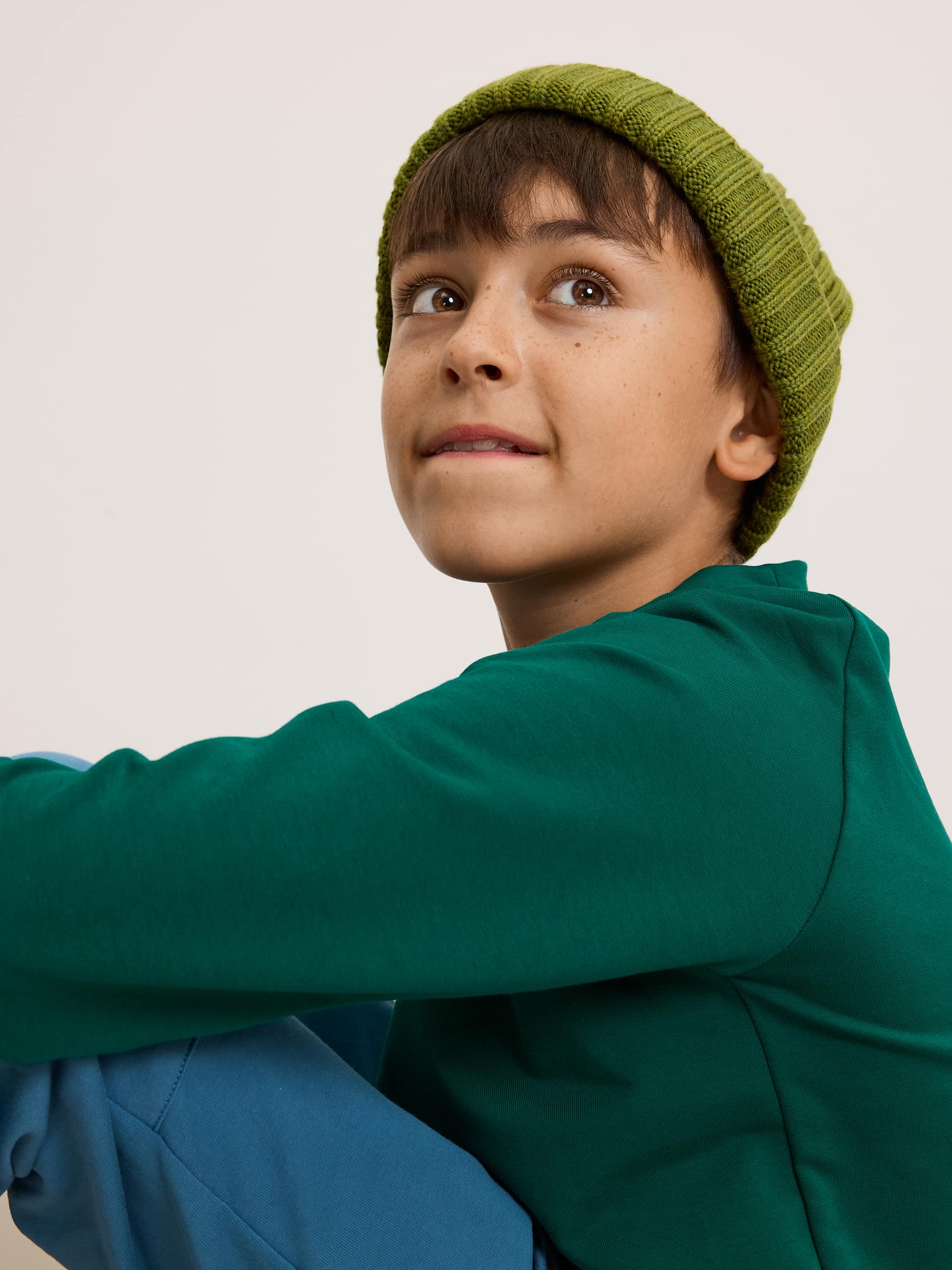 Green melange Merino Wool Beanie