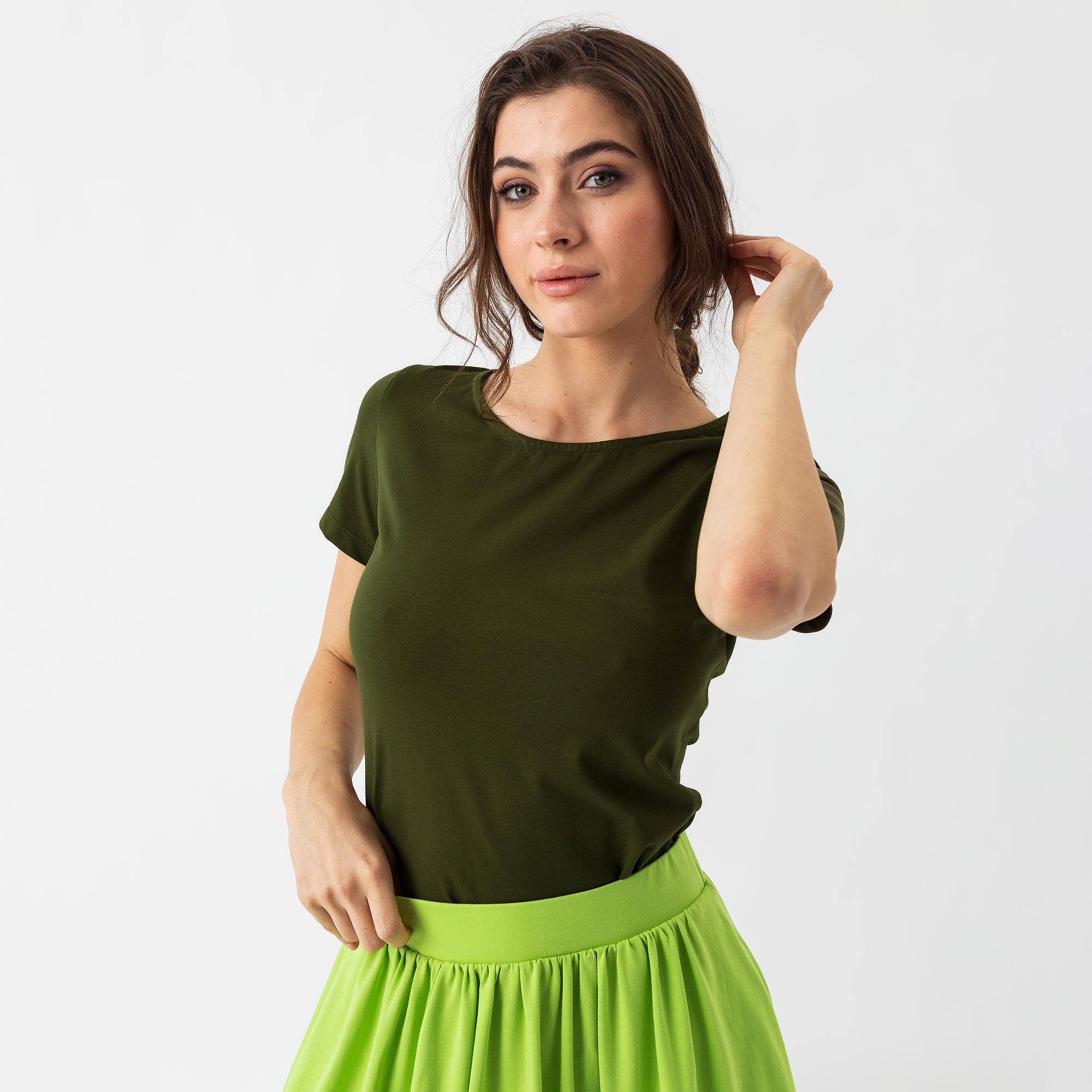 Khaki koszulka damska