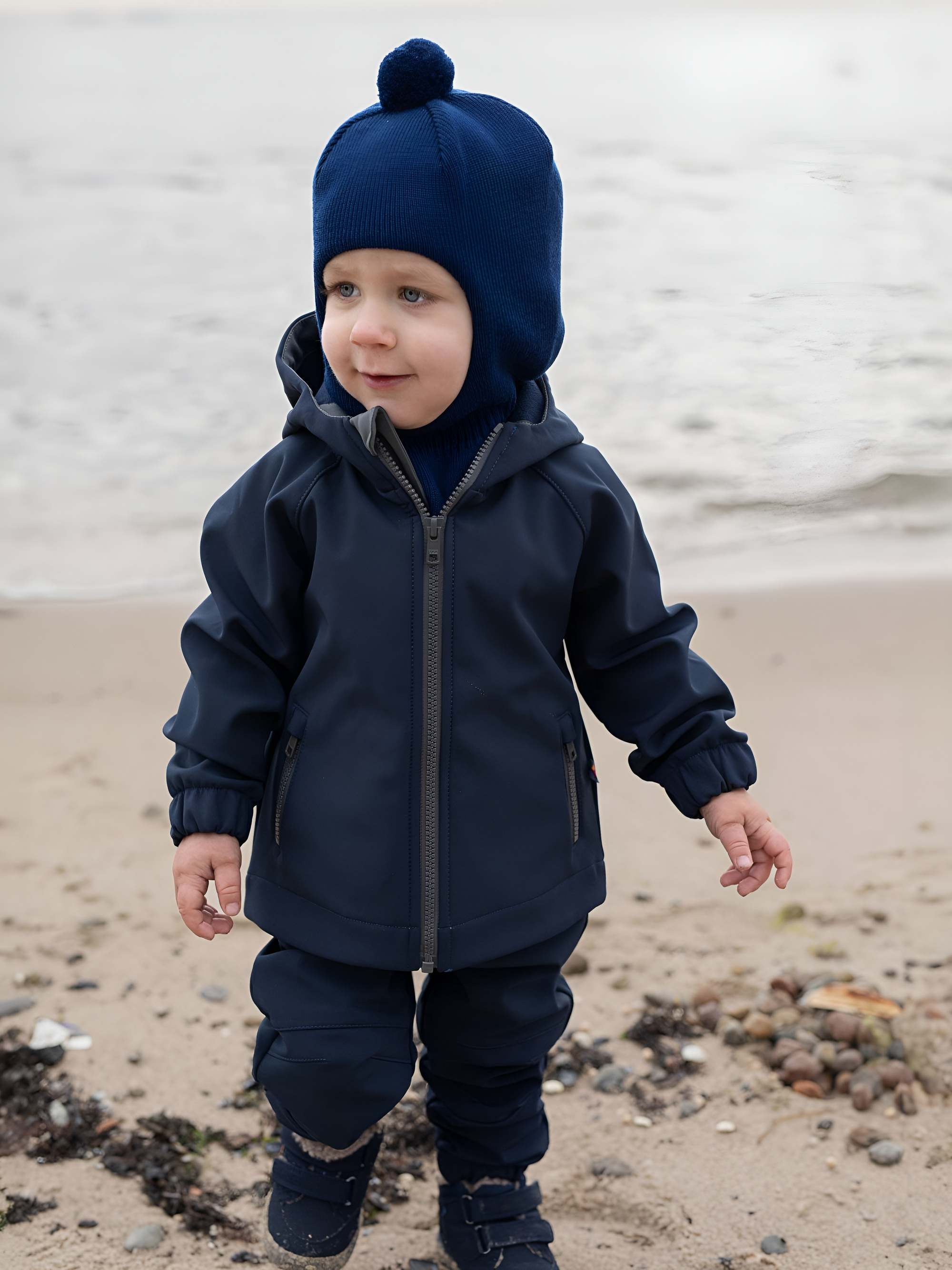 Granatowa kurtka softshell niemowlęca
