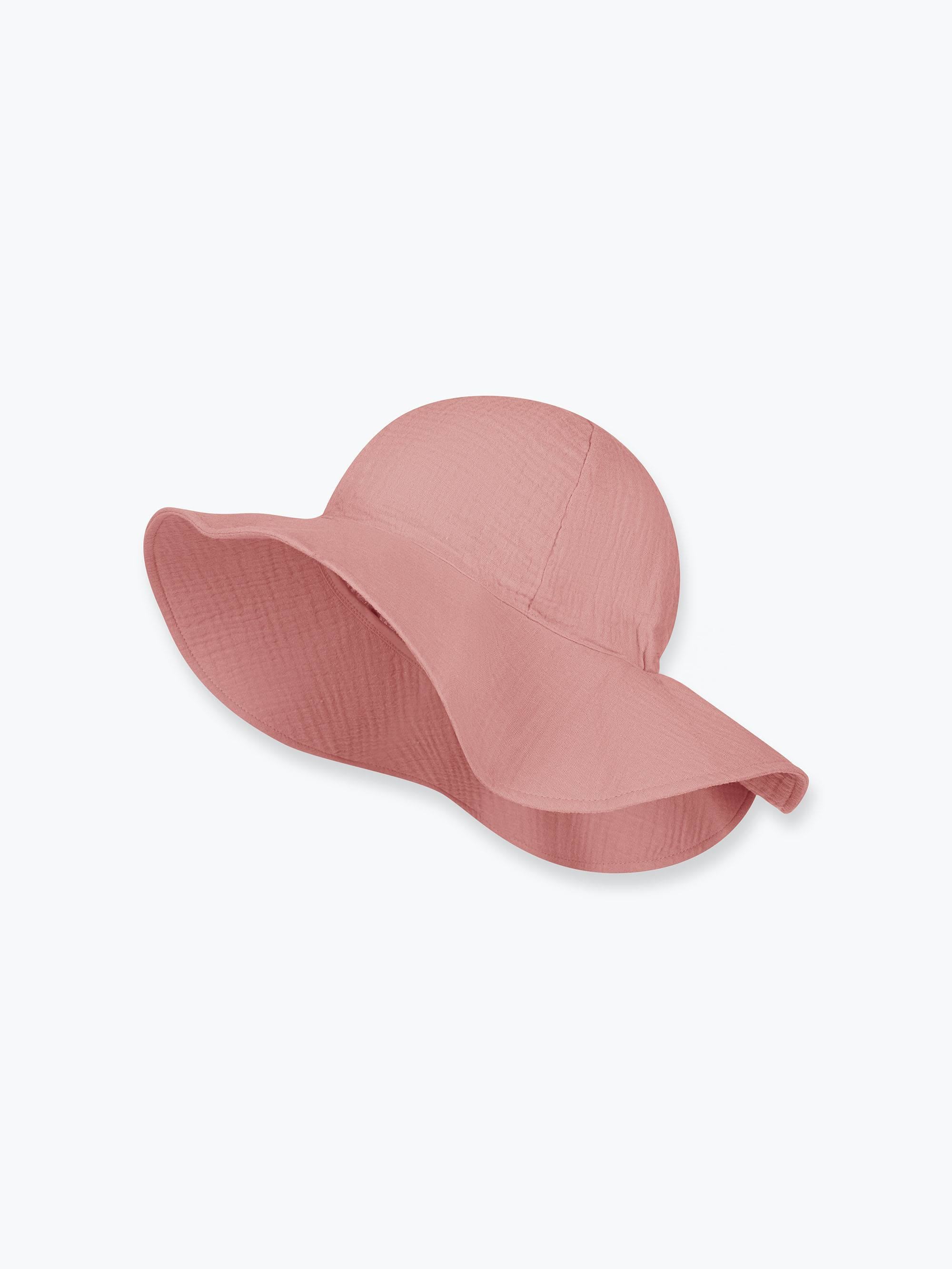 Pink muslin brimmed hat Women
