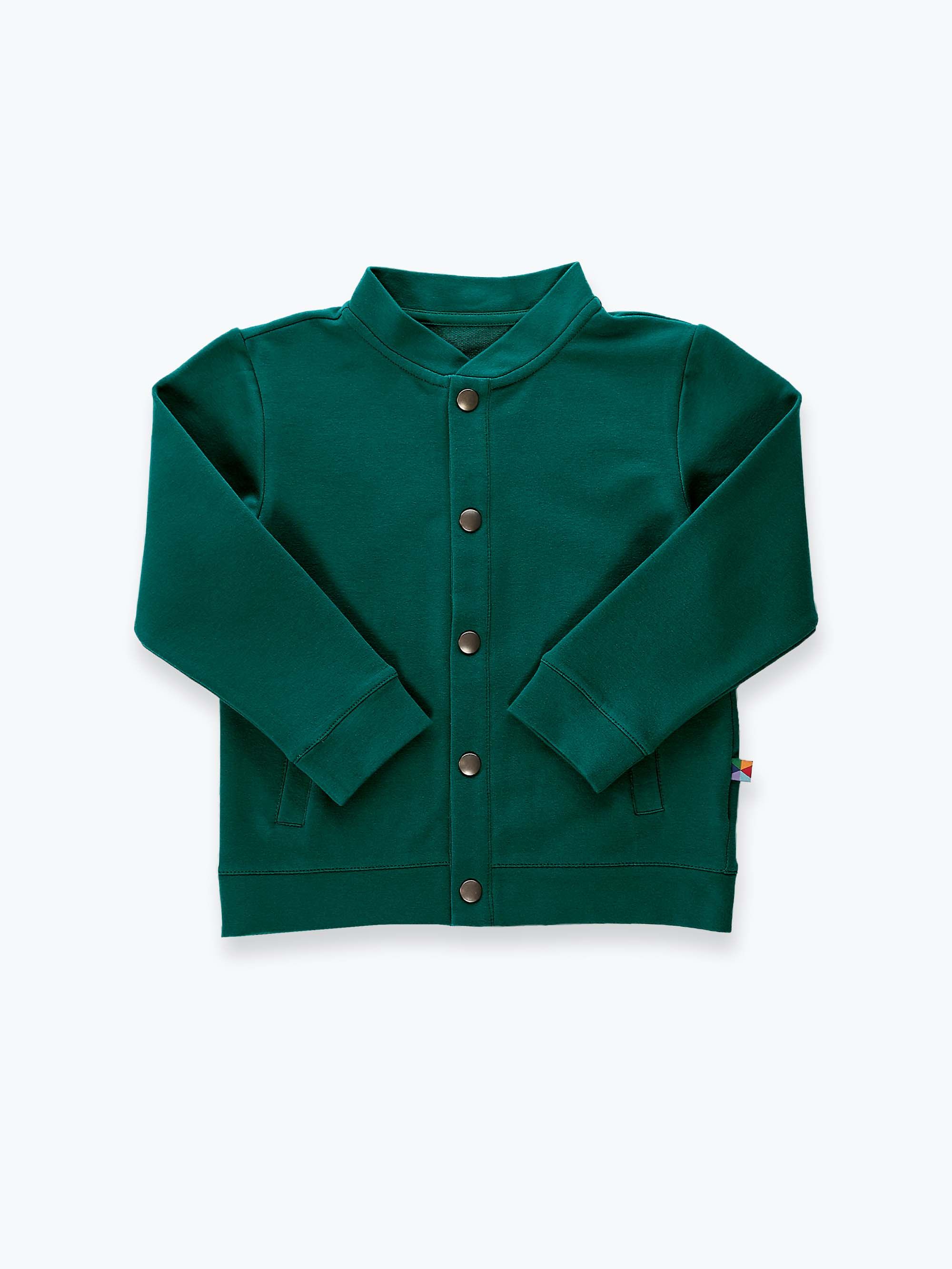 Butelkowozielona bluza bomber z kieszeniami