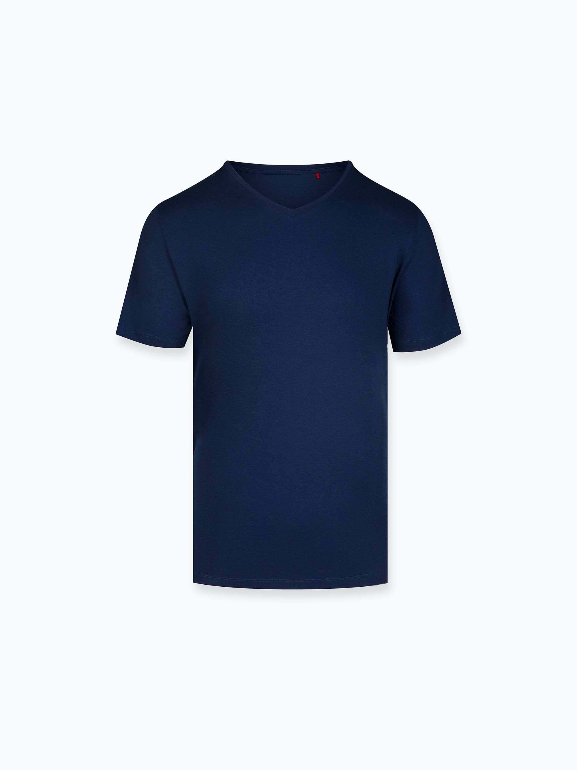Granatowy t-shirt w serek męski