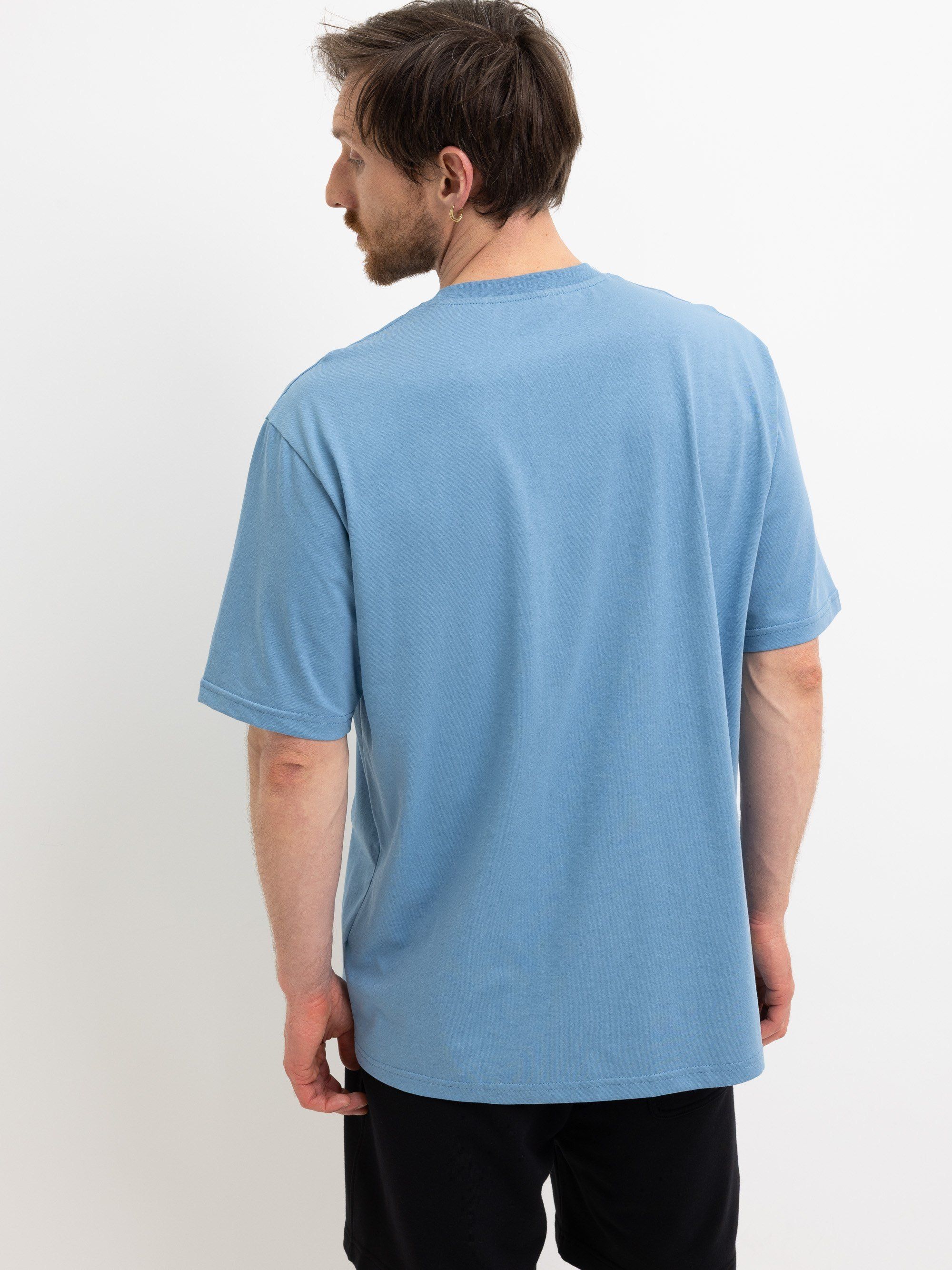 Błękitny T-shirt oversize męski