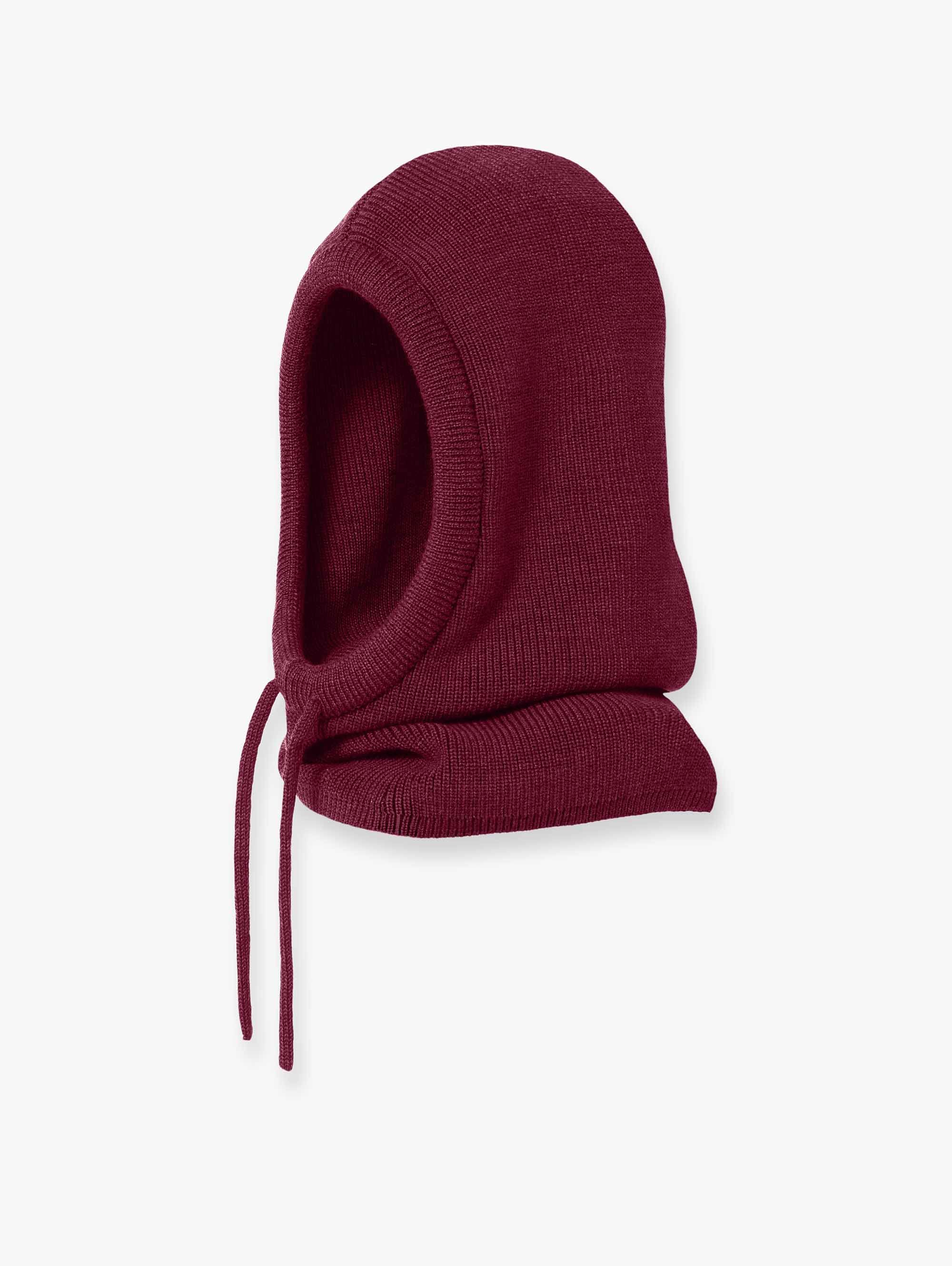 Burgundy Merino Wool Balaclava