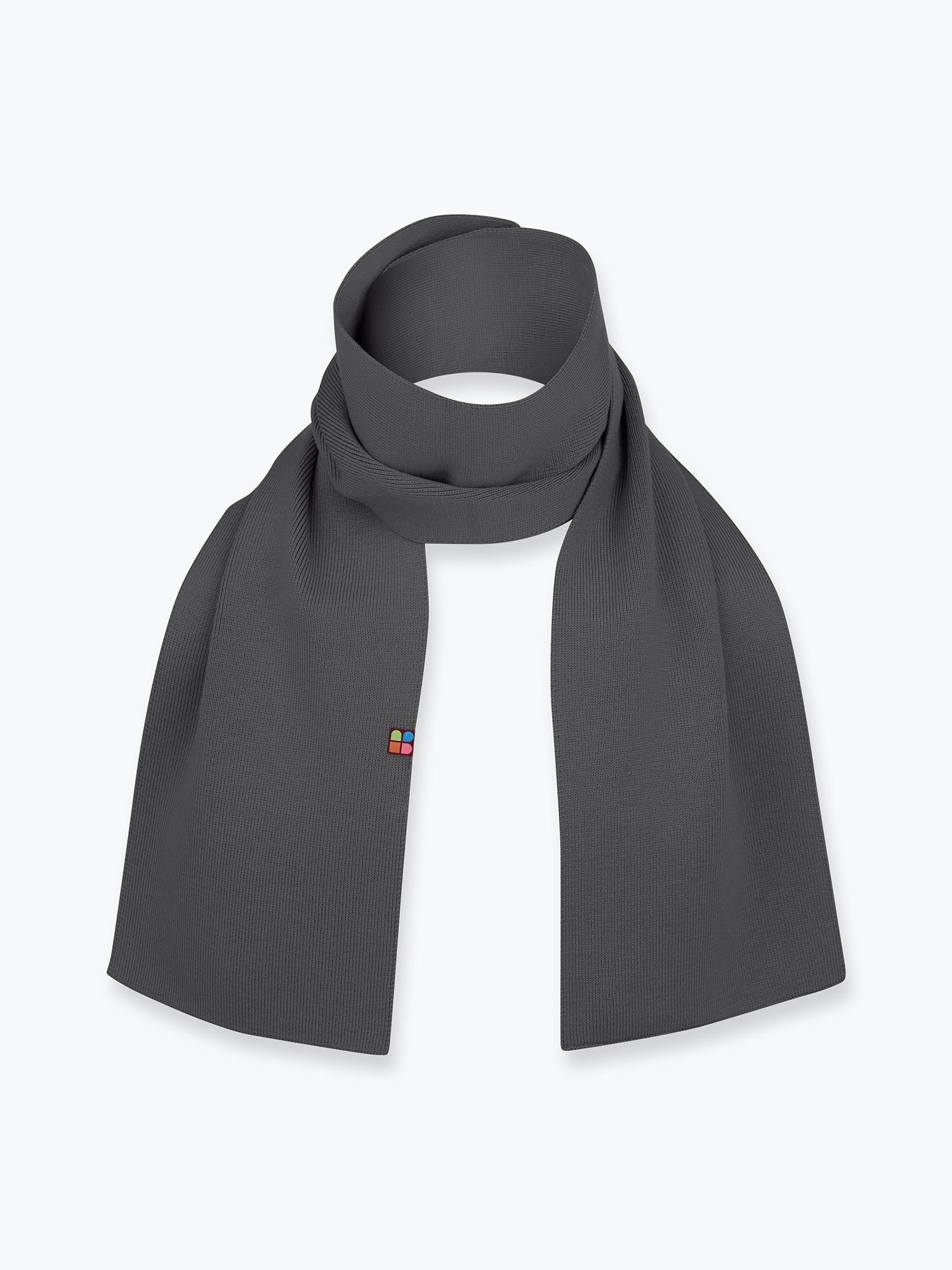 Graphite fine knit merino wool scarf kids