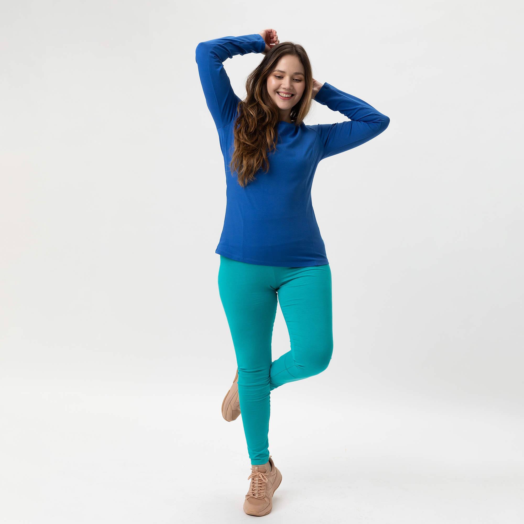 Turkusowe legginsy damskie