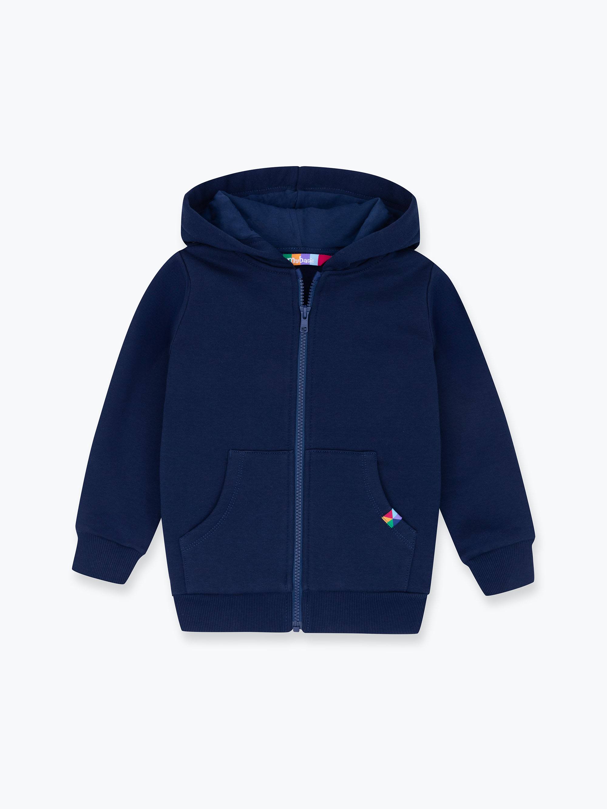 Granatowa bluza rozpinana z meszkiem Junior