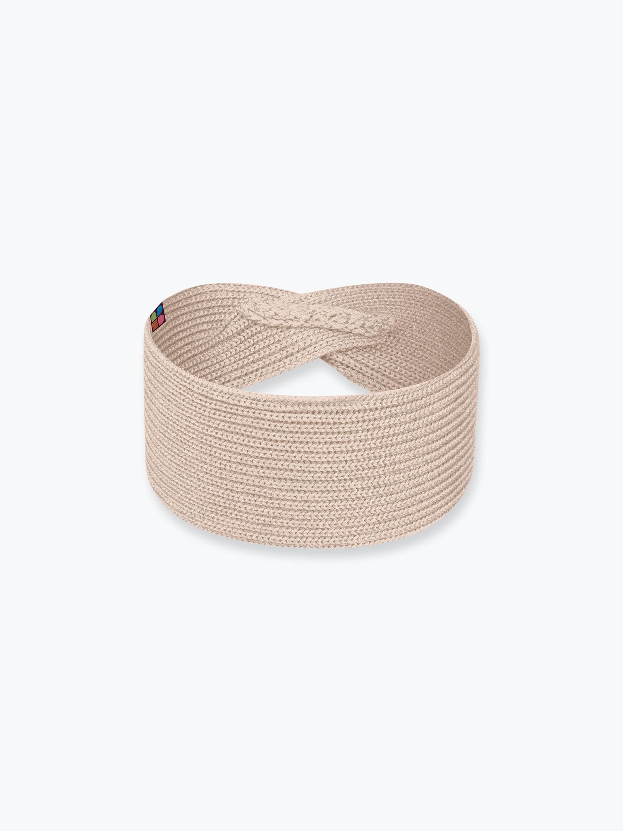 Beige merino wool headband