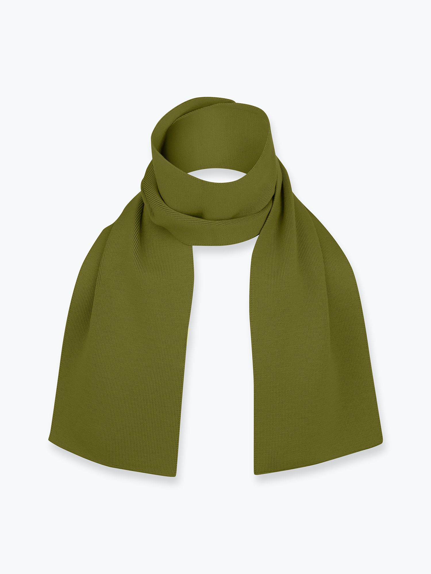 Green melange Fine knit merino wool scraf