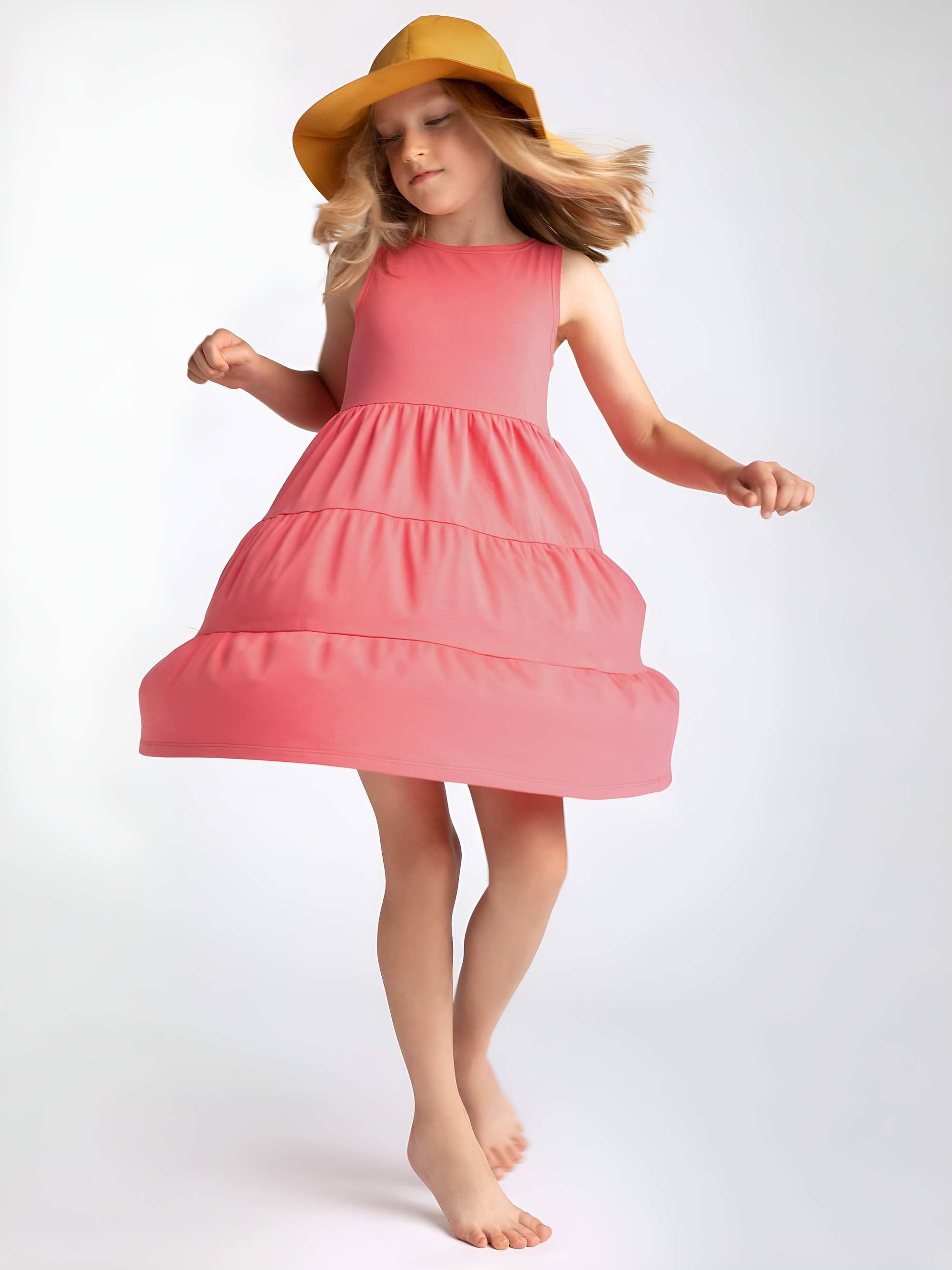 Coral sleeveless dress