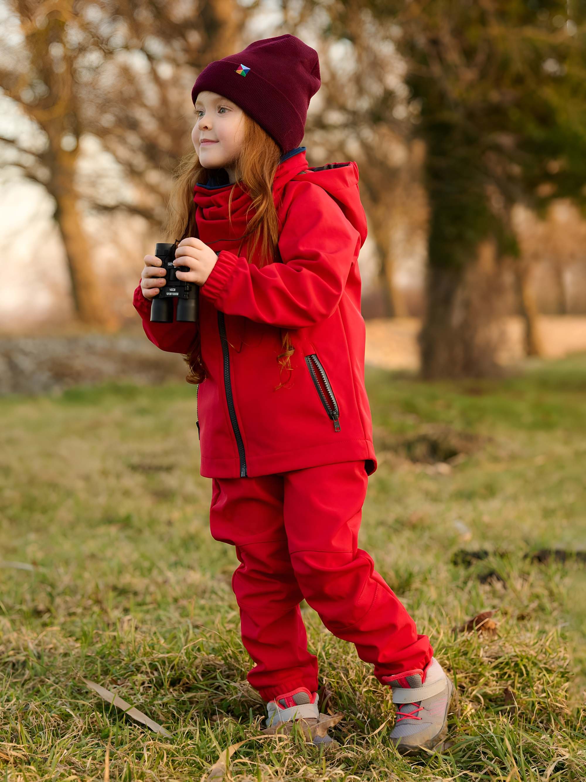 Czerwone spodnie softshell dla dzieci