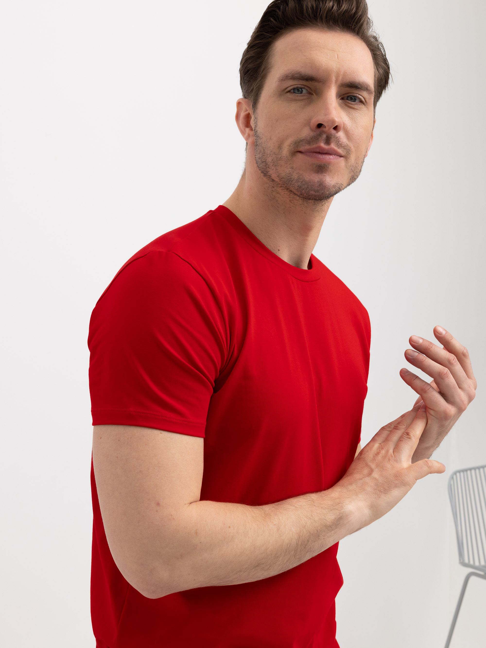 Czerwony T-shirt męski
