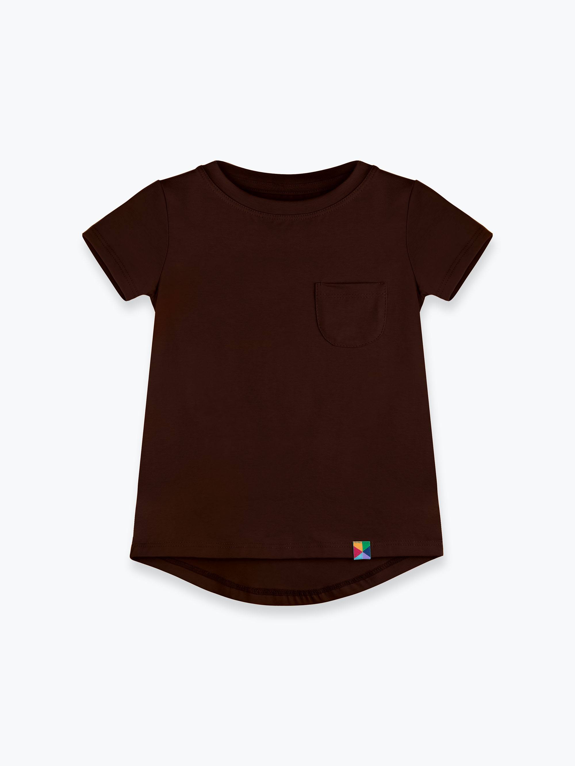 Brązowy T-shirt z kieszonką
