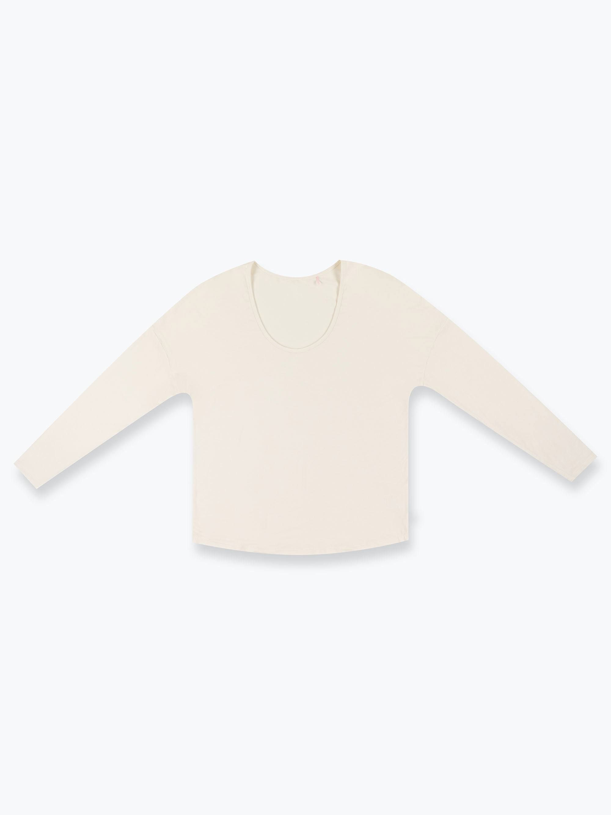 Ecru long sleeve pajama top Women