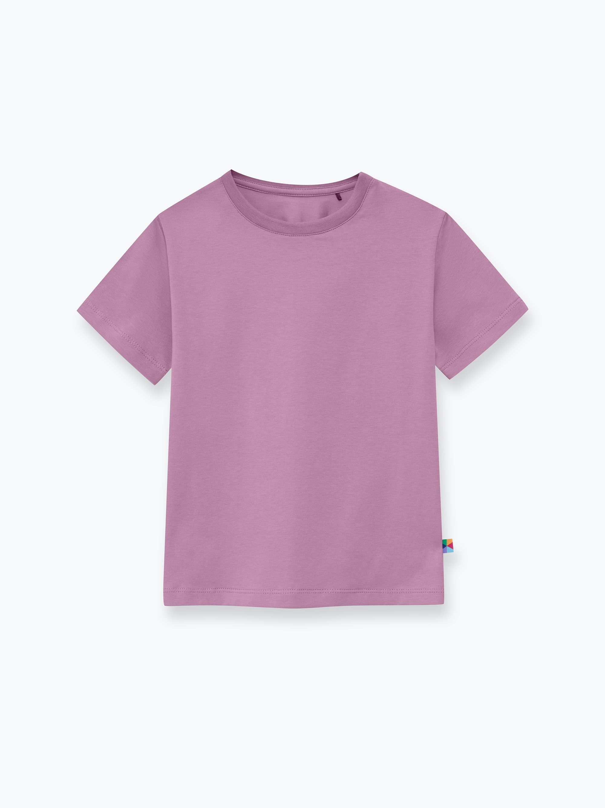 Light purple Ribbed Hem T-shirt